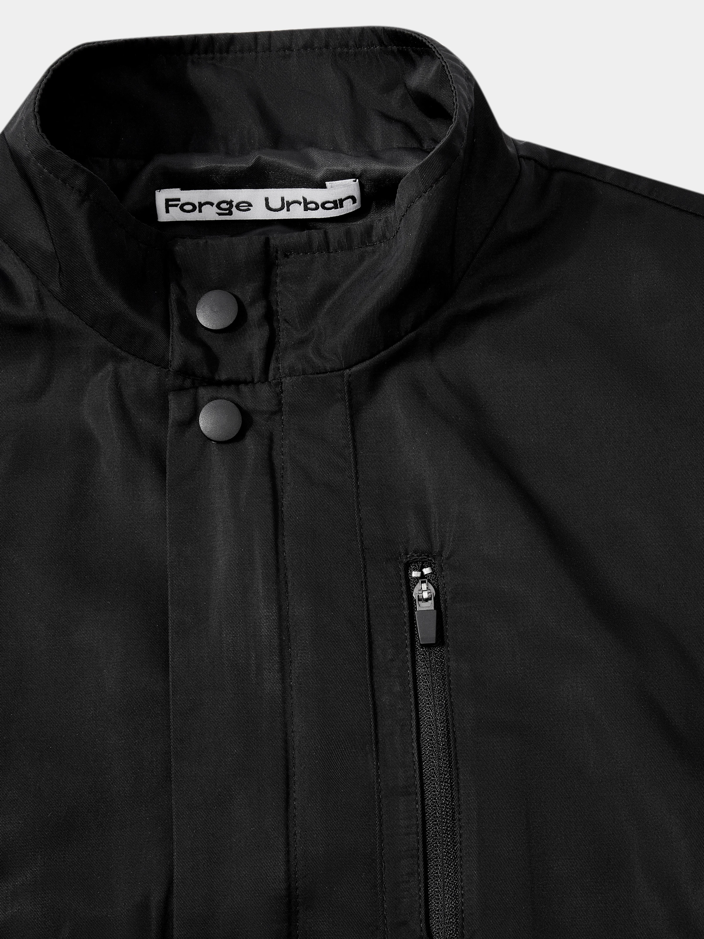 Urban Loose Mock Neck Plain Jacket Fashionable And Light Work Clothes