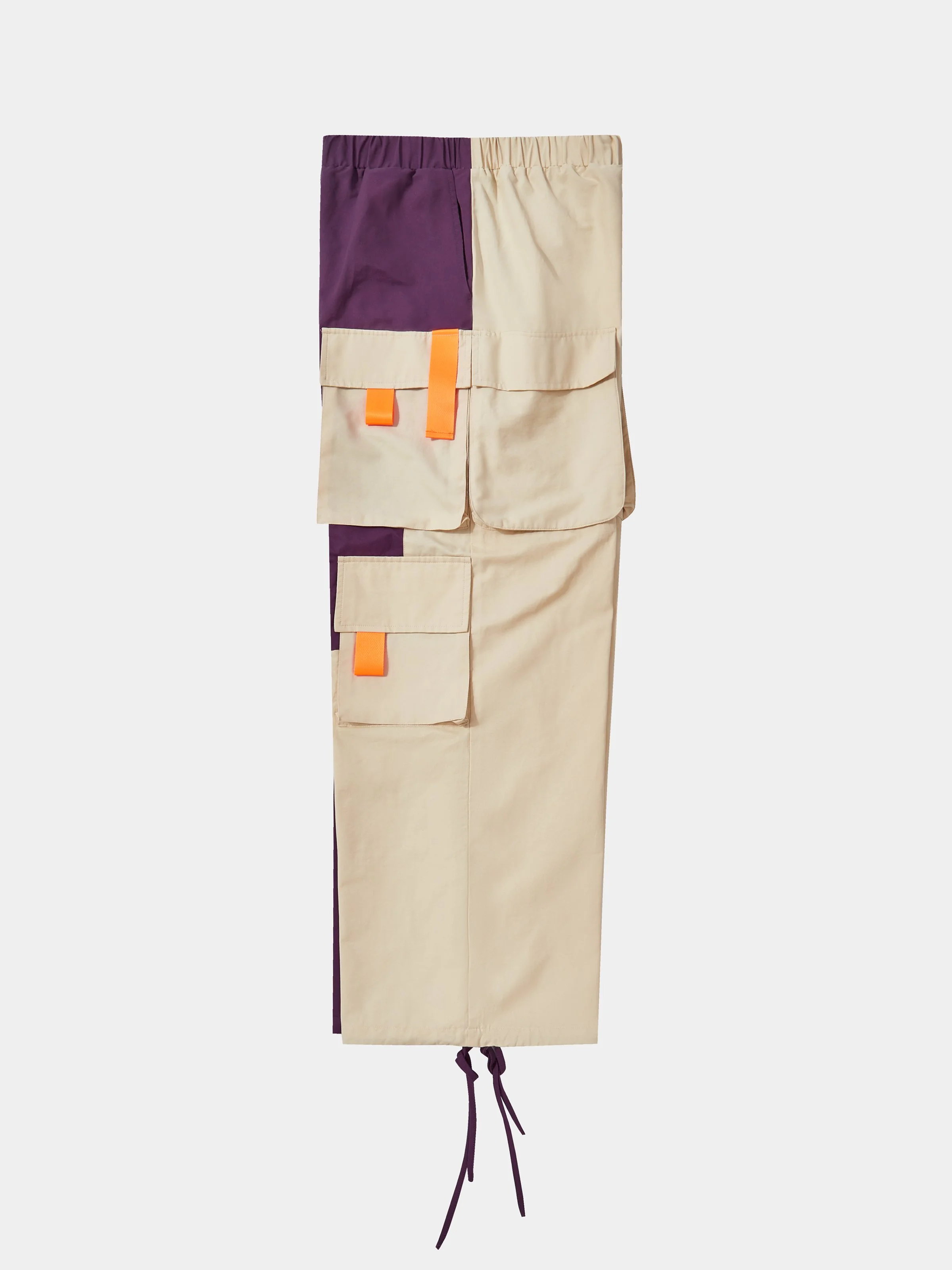 Color-block Casual Cargo Pants Workout Joggers Hiking Drawstring Tactical Pants with Multi Pockets