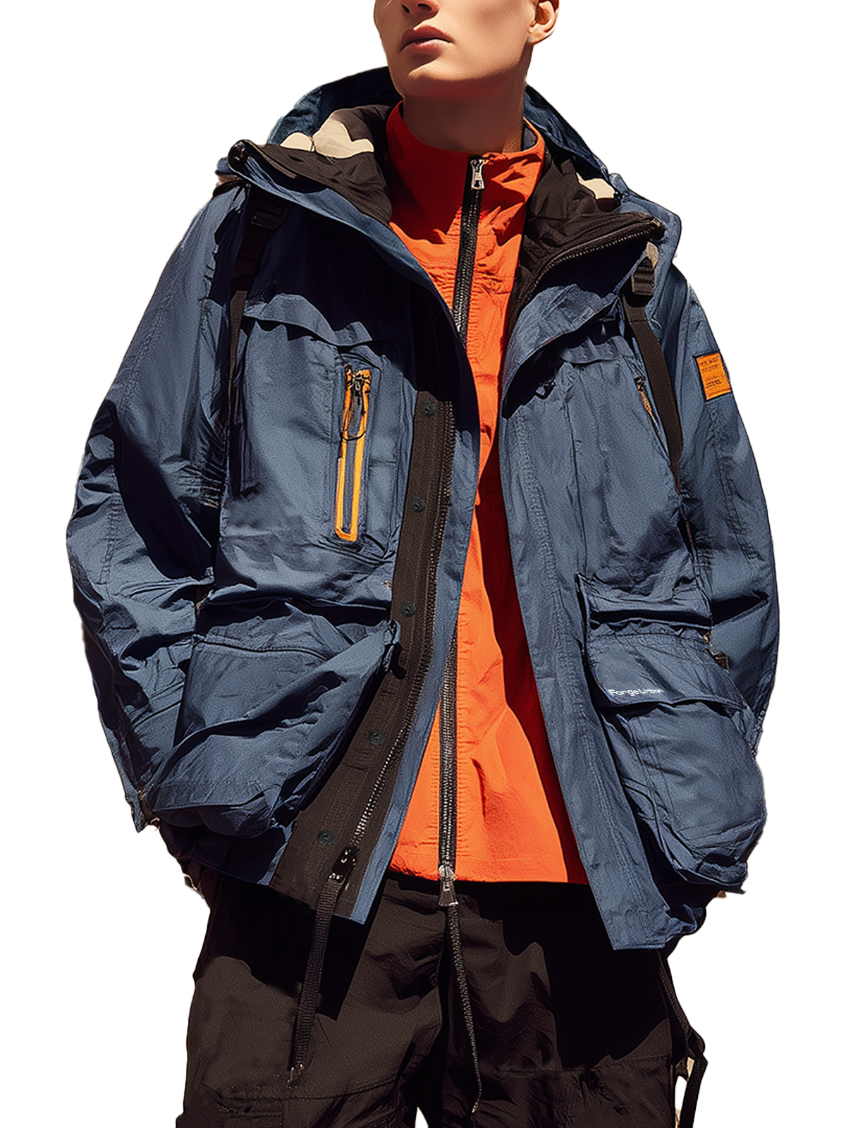 Trendy Fashion Blue Windproof Work Jacket