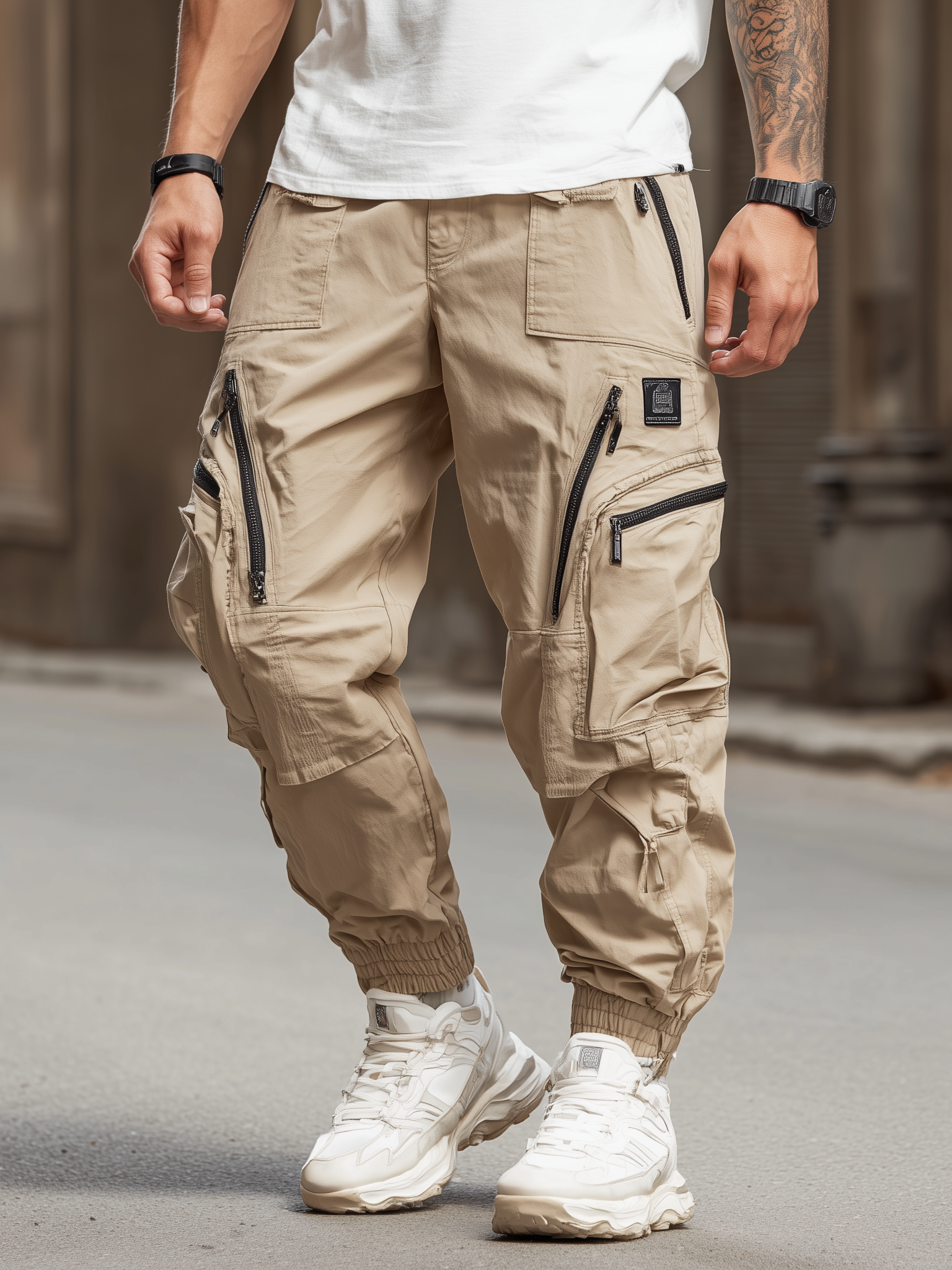 Casual Outdoor Cargo Pants Relaxed Fit Work Pants with Multi Pockets