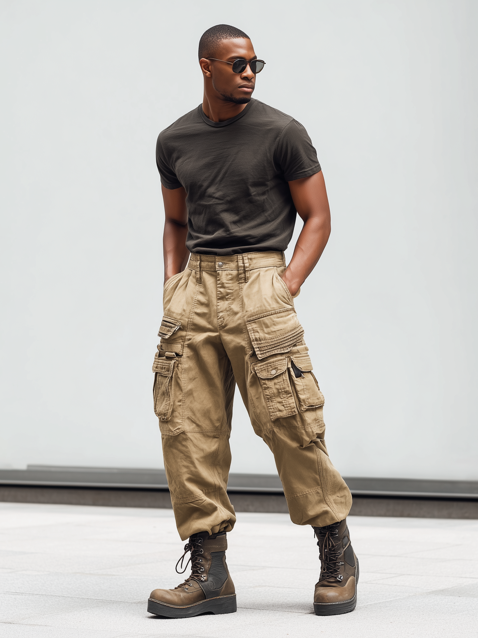 Casual Outdoor Cargo Pants Relaxed Fit Work Pants with Multi Pockets