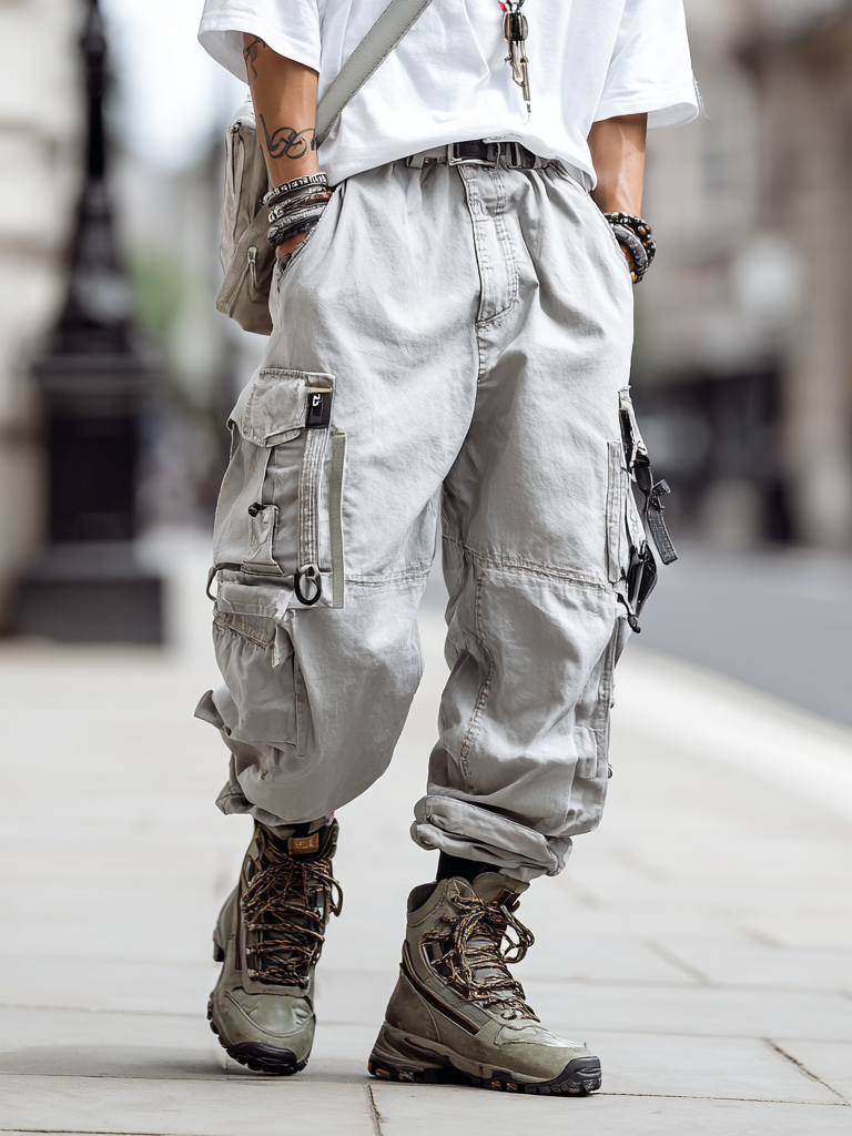 Streetwear Outdoor Washed Cargo Pants Relaxed Fit Work Pants with Multi Pockets