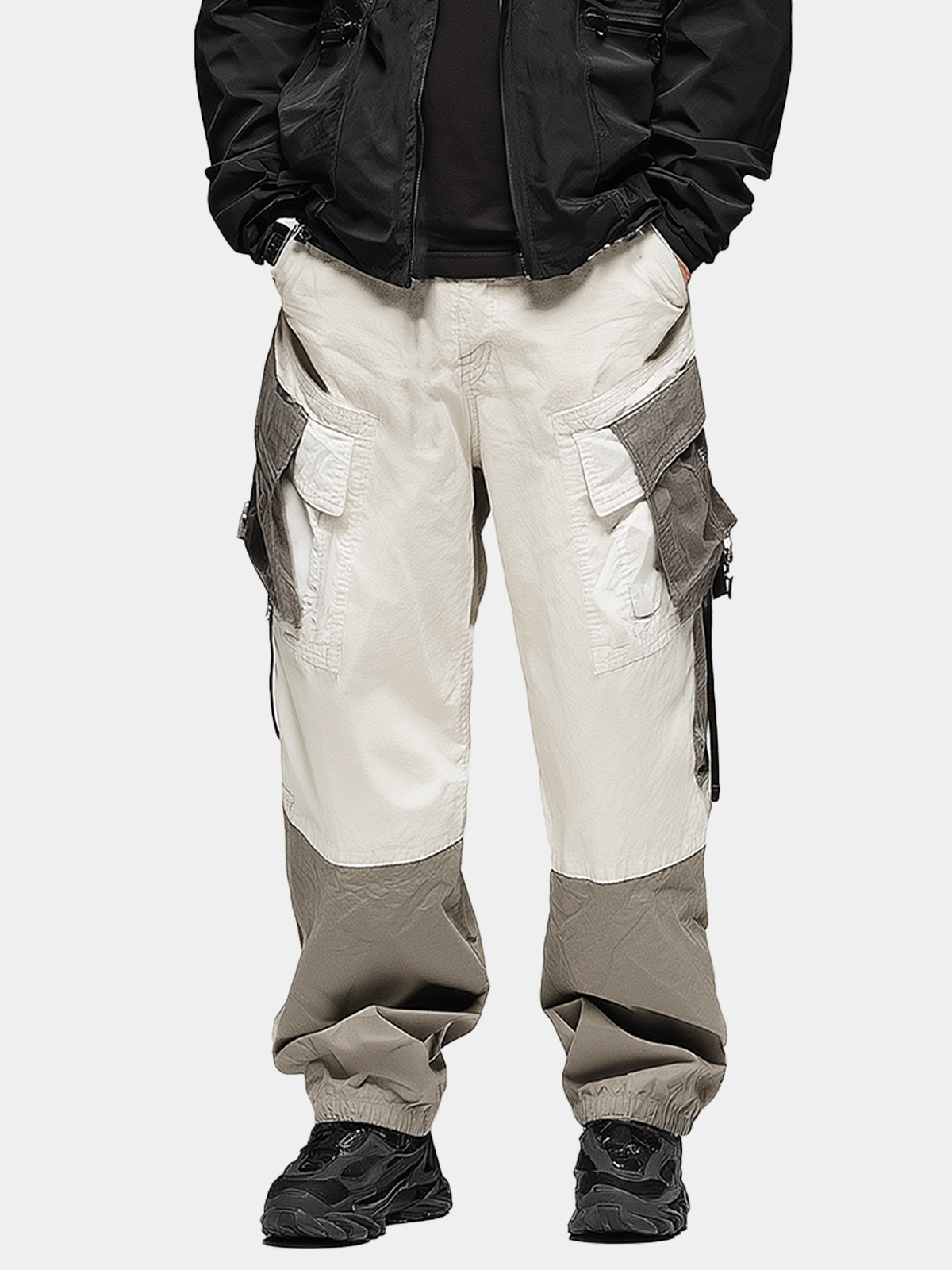 Avant-garde Colorblock Trendy  Pocket Straight Leg Cargo Pant