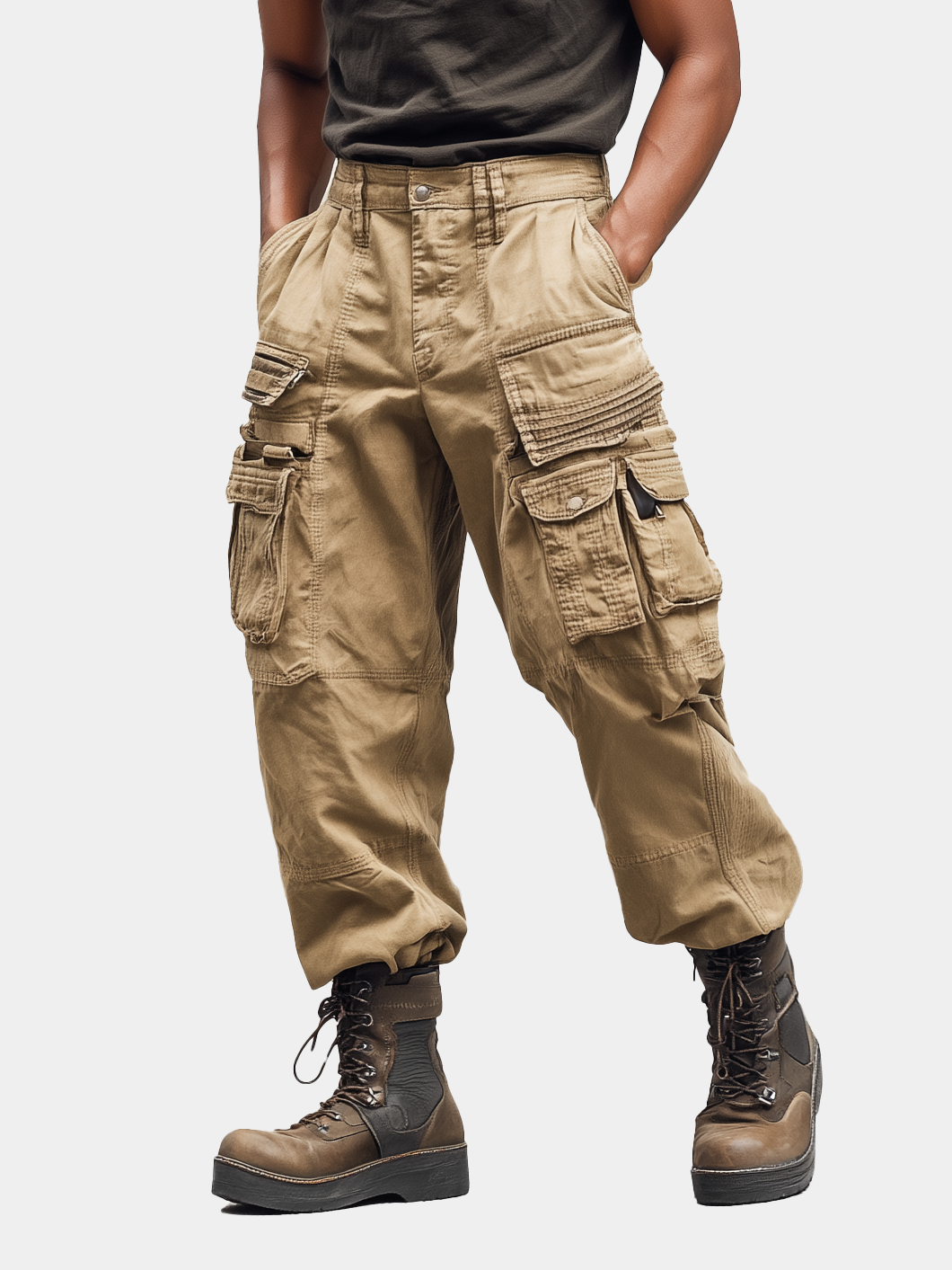 Casual Outdoor Cargo Pants Relaxed Fit Work Pants with Multi Pockets