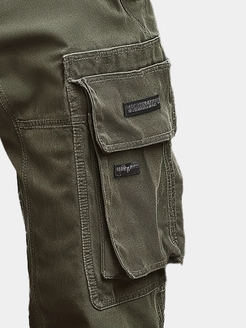 Retro Washed Cargo Pants Casual Outdoor Relaxed Fit Work Pants with Multi Pockets