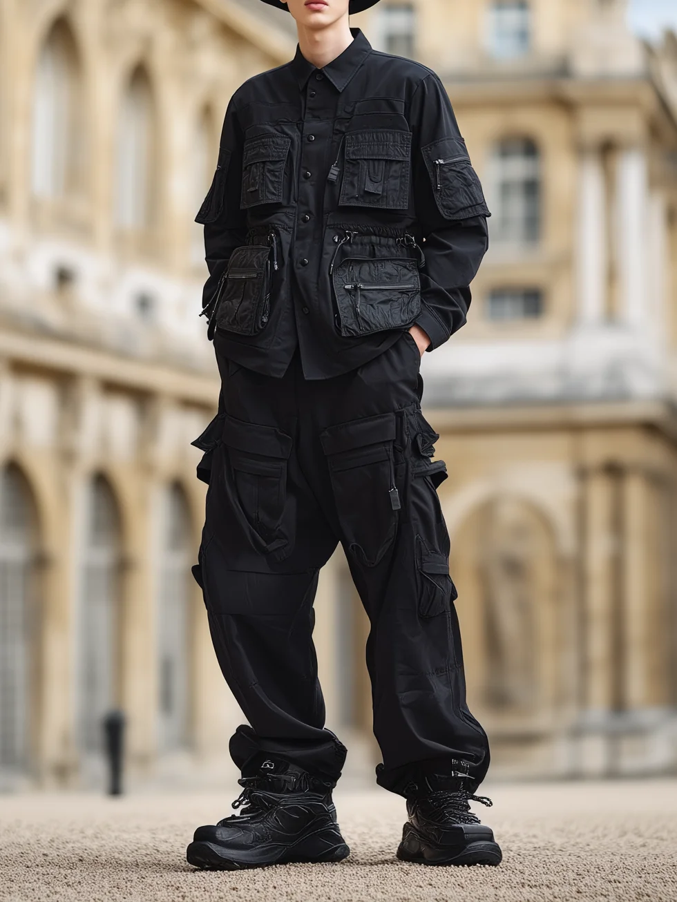 Urban Fashion 3D Pocket Poplin Work Shirt