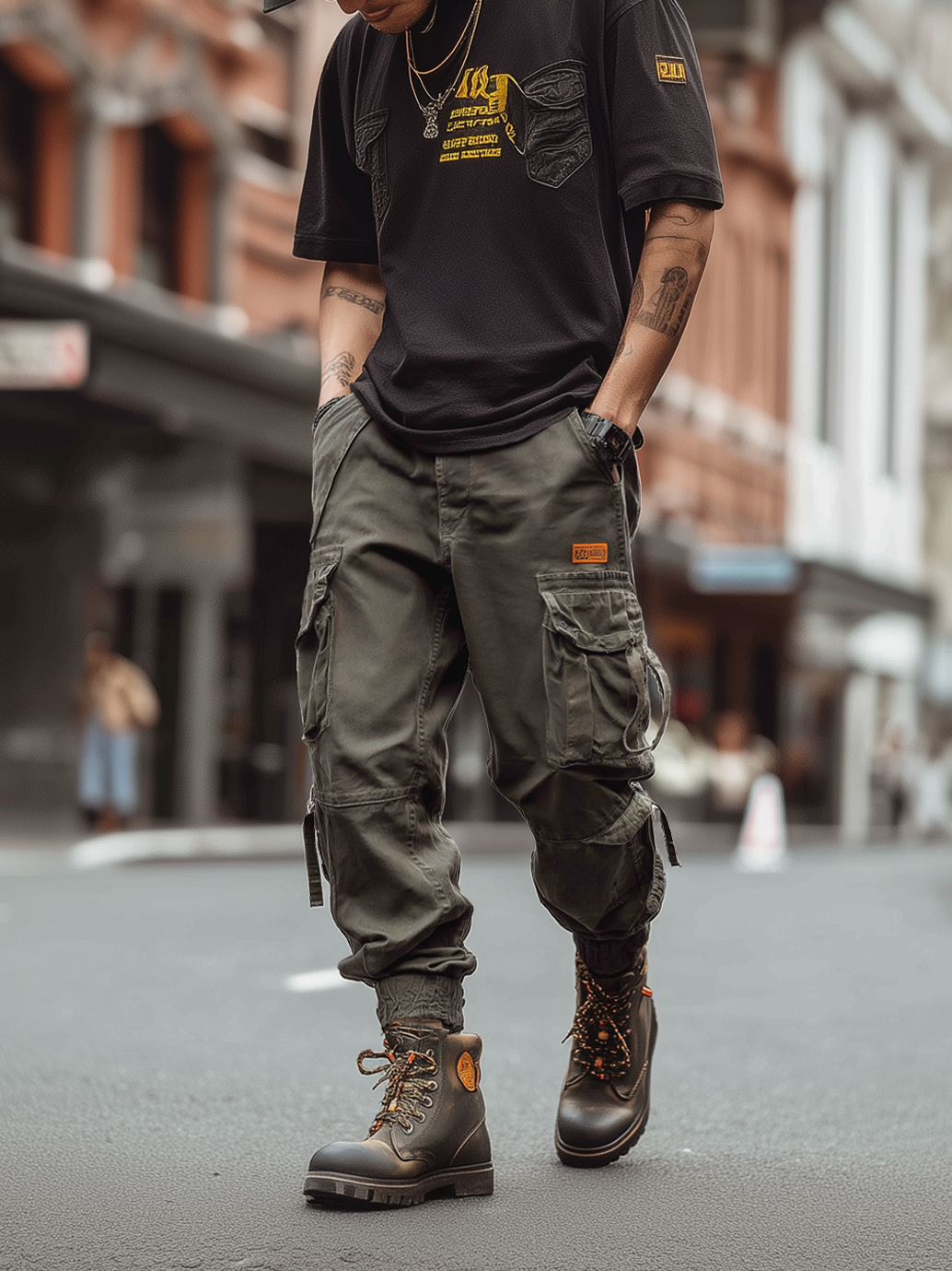 Casual Outdoor Cargo Pants Relaxed Fit Work Pants with Multi Pockets