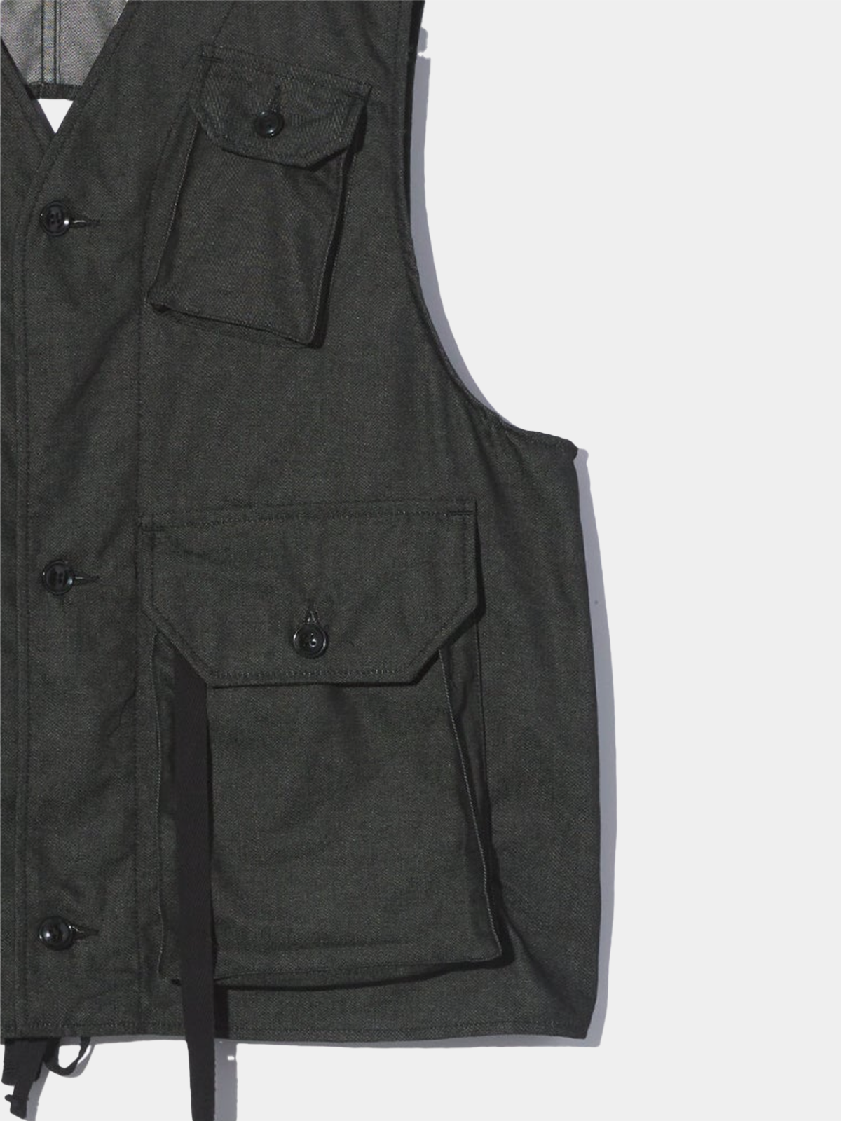 Street Fashion Style Lace-Up Workwear Fitted Vest with Multiple Pockets