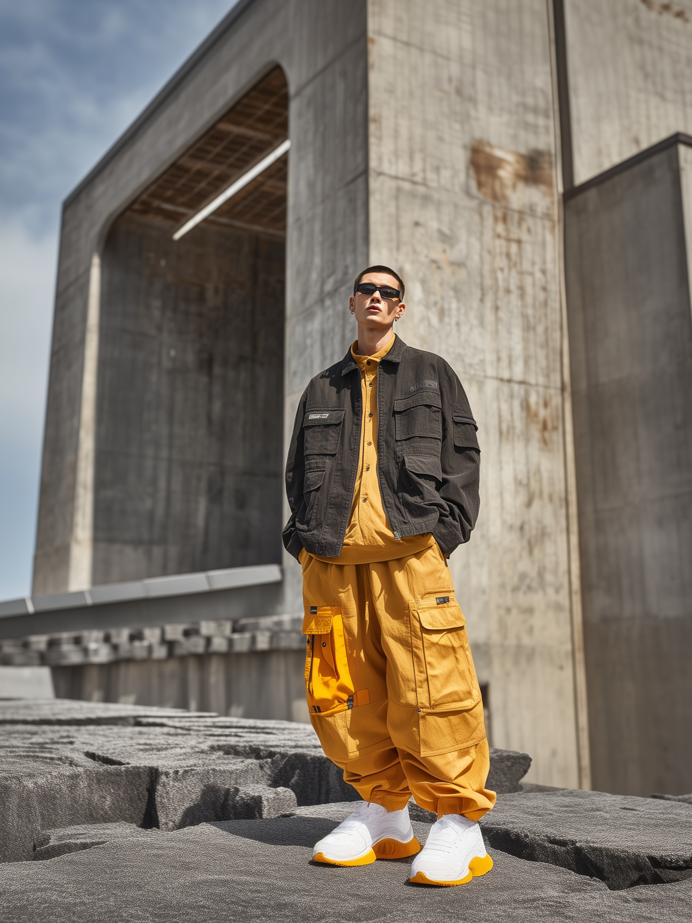 Street Style Washed Denim Cotton Zip-Up Work Jacket