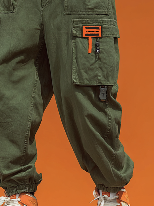 Tactical Pants Multi-Pocket Solid Color Loose Cotton Urban Workwear Overalls