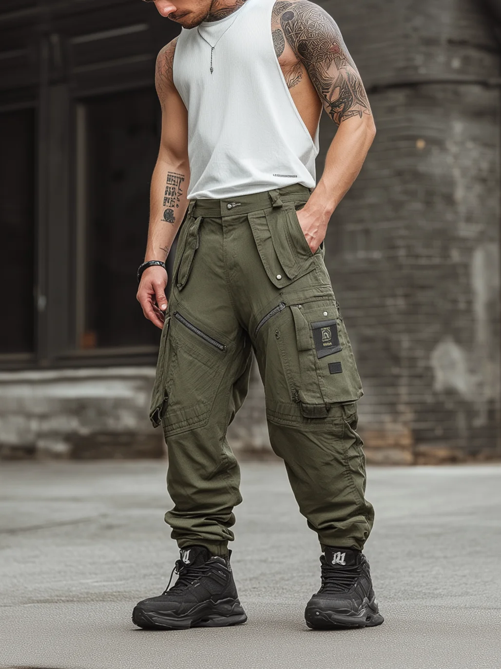 Casual Outdoor Cargo Pants Relaxed Fit Work Pants with Multi Pockets