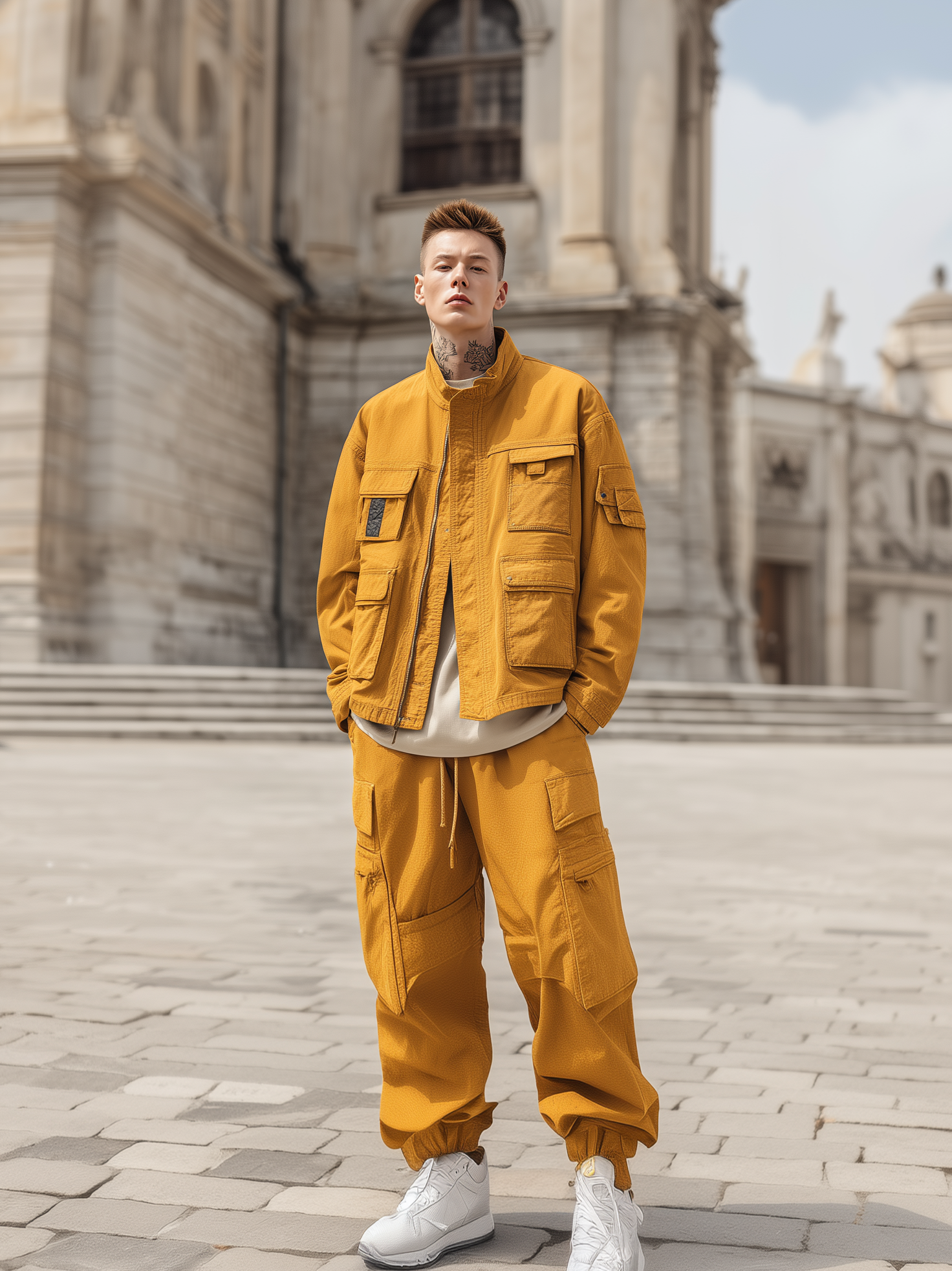 Street Style Lined Water Resistant Flap Pockets Work Jacket