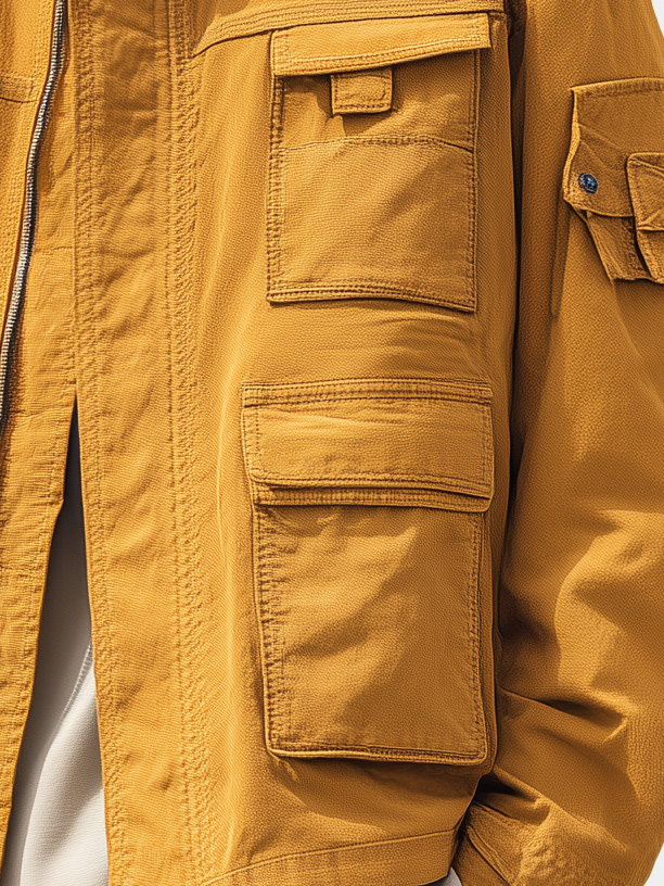 Street Style Lined Water Resistant Flap Pockets Work Jacket