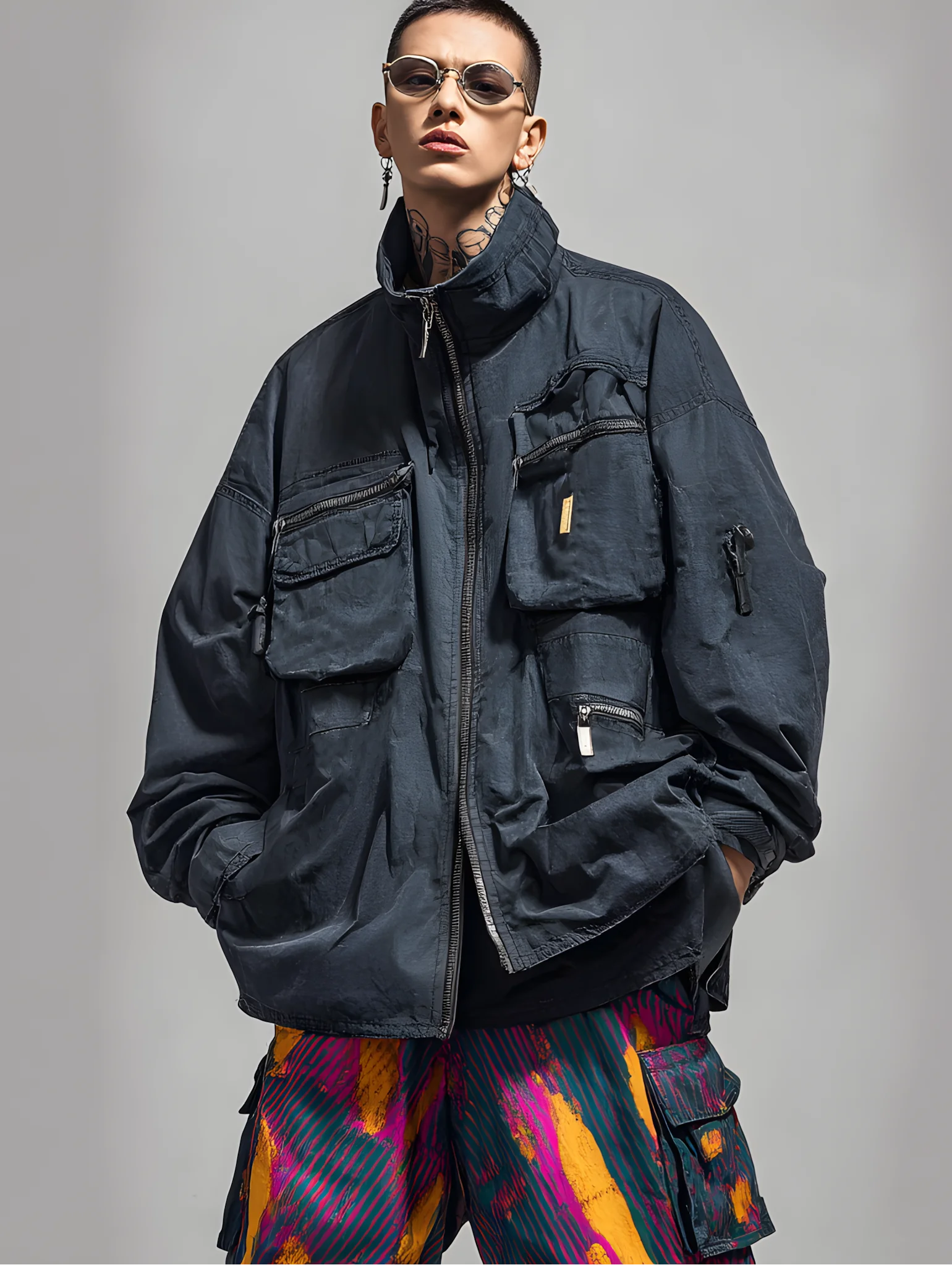 Urban Cotton Loose Mock Neck Jacket Fashionable And Light Work Clothes