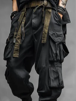 Windproof And Waterproof Work Pants For Street Use Wear-Resistant Hiking Pants Flap Pocket Casual Pants