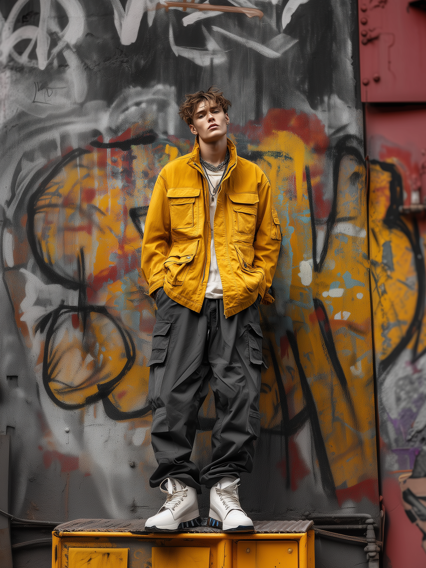 Street Style Washed Cotton Lined Zip-Up Work Jacket