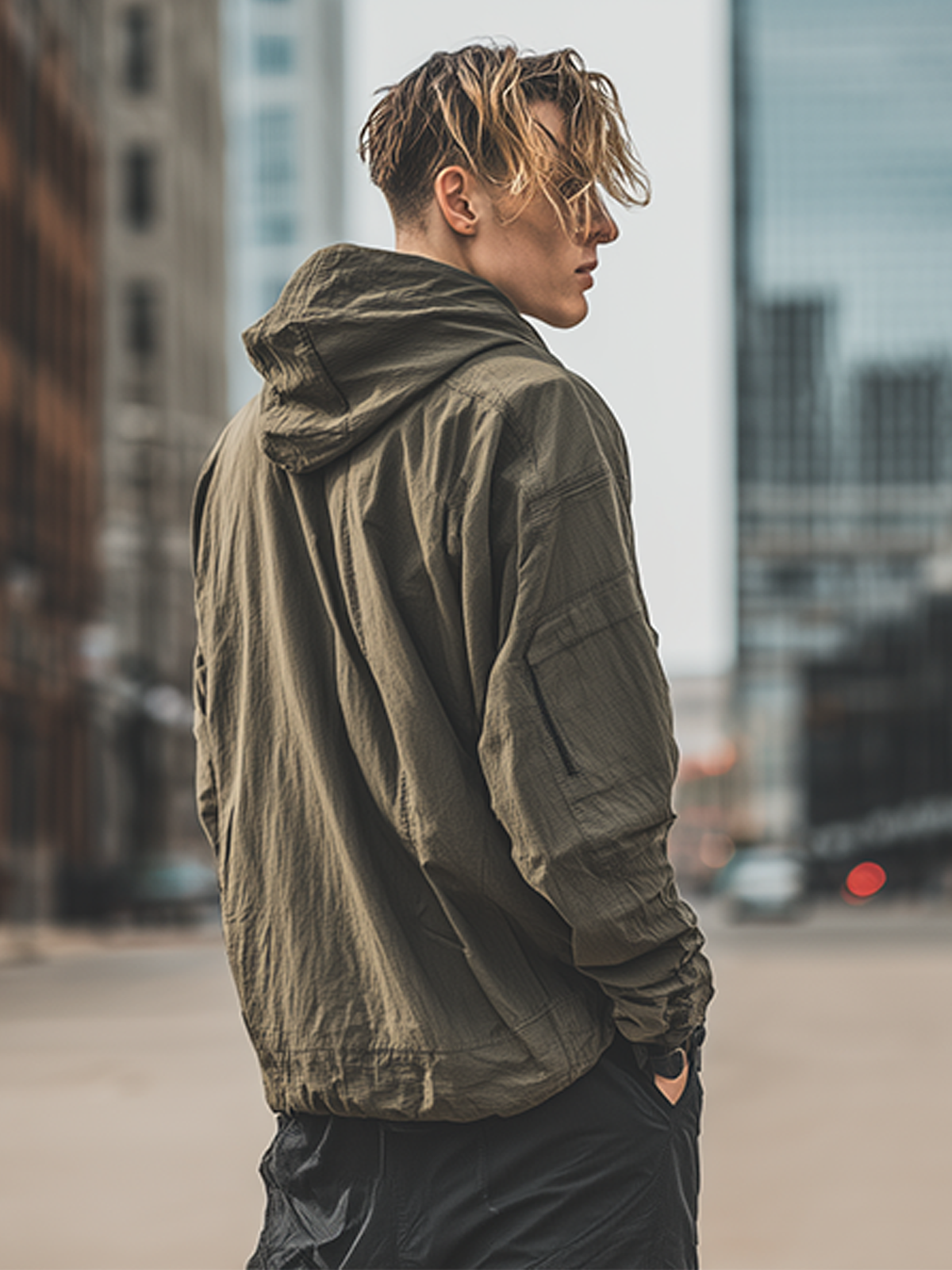 Workwear Urban Street Style Street Art Water Resistant Zipper Hooded Sweatshirt