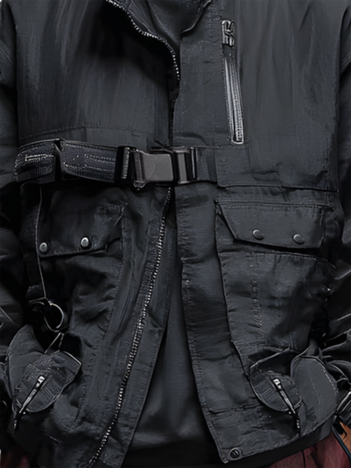 Urban Loose Mock Neck Plain Jacket Fashionable And Light Work Clothes