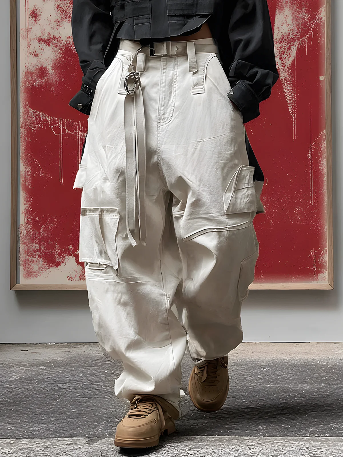 Urban Street Waterproof And Windproof Work Clothes For Hiking With Multiple Pockets And Loose Pants