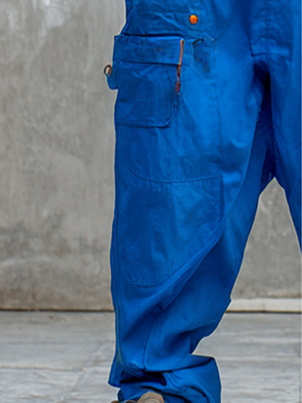 Men's Ripstop Blue Multi-Pocket Trendy Deconstructed Street Straight Overalls