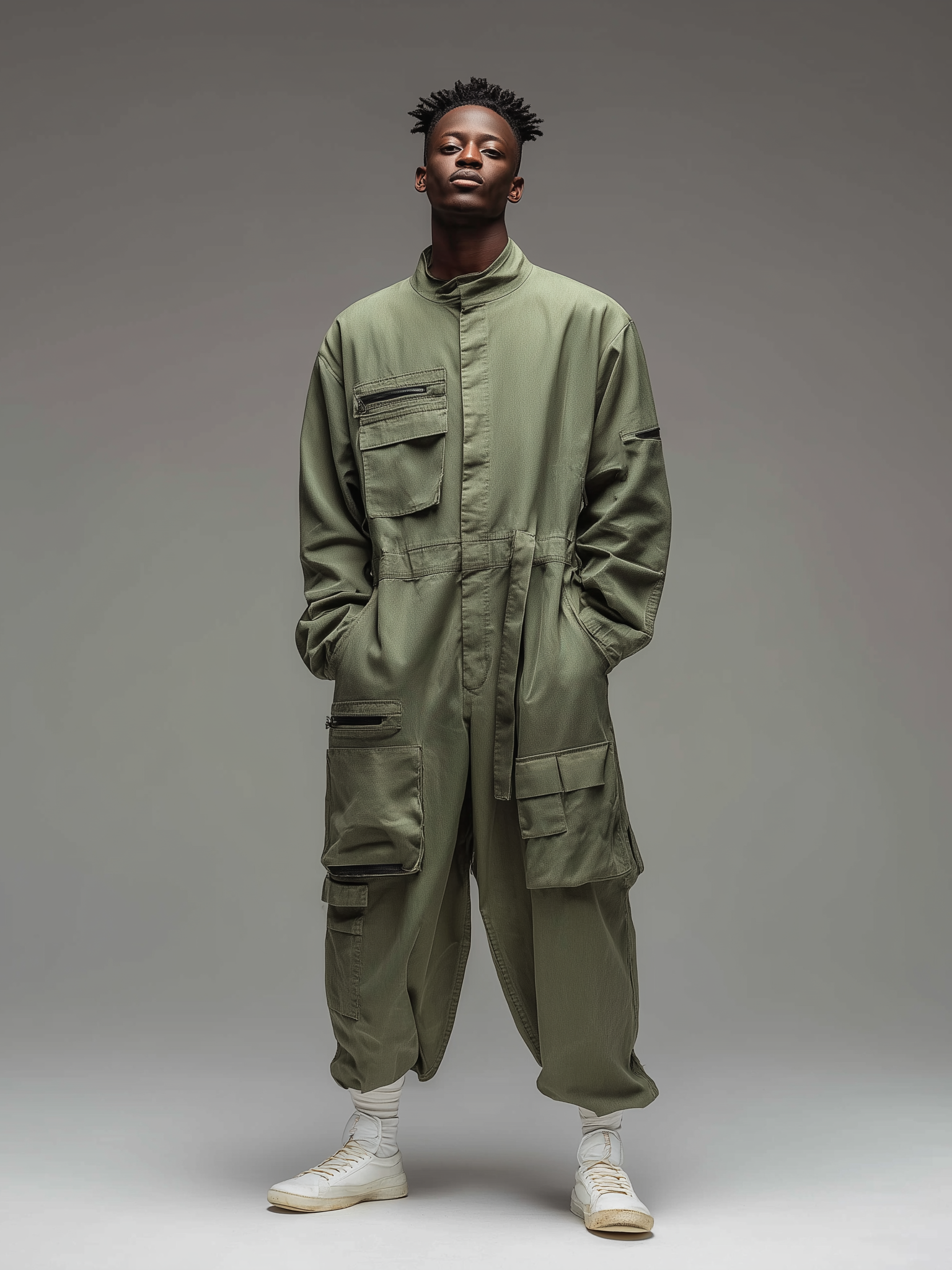 Ripstop Cotton Work Coveralls Mechanic Overall Jumpsuit Baggy Casual Workwear with Cargo Pockets
