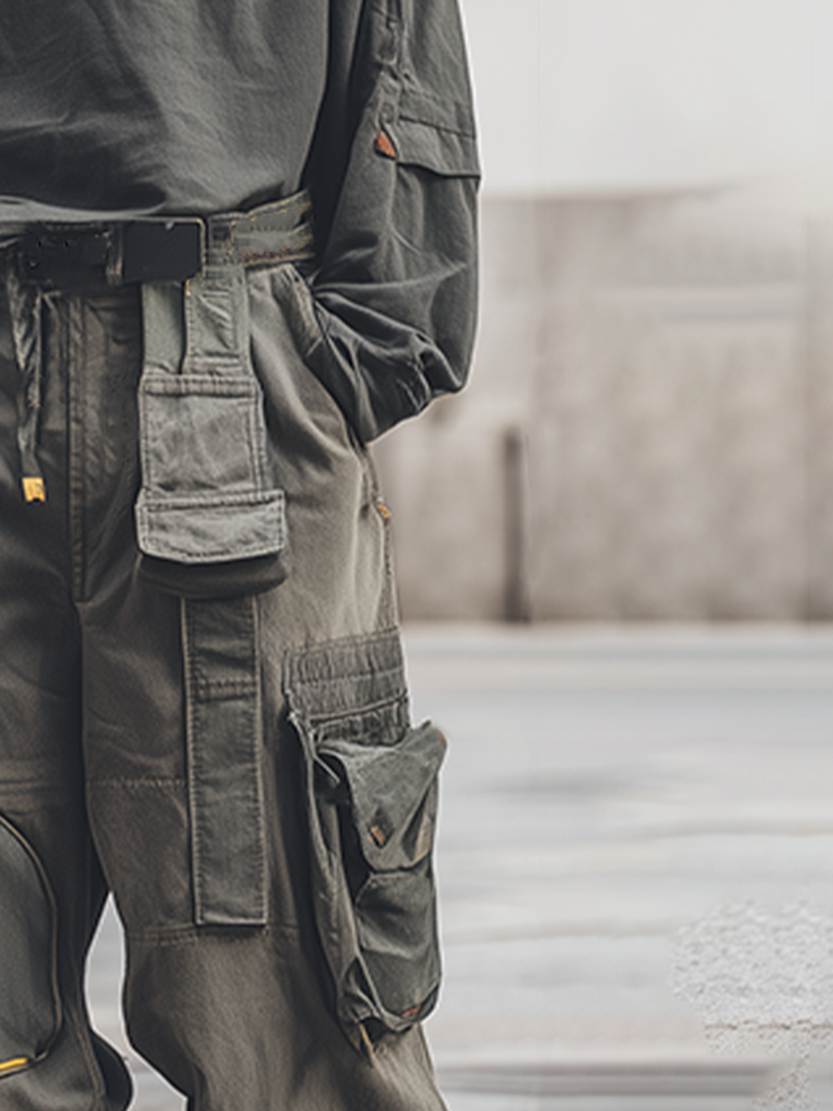 Streetwear Outdoor Washed Cargo Pants Relaxed Fit Work Pants with Multi Pockets
