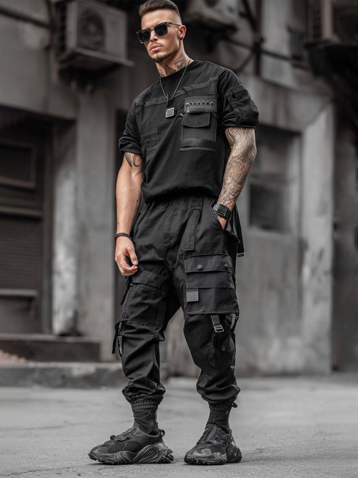 Windproof Pants For Street Use Wear-Resistant Hiking Pants Flap Pocket Casual Pants