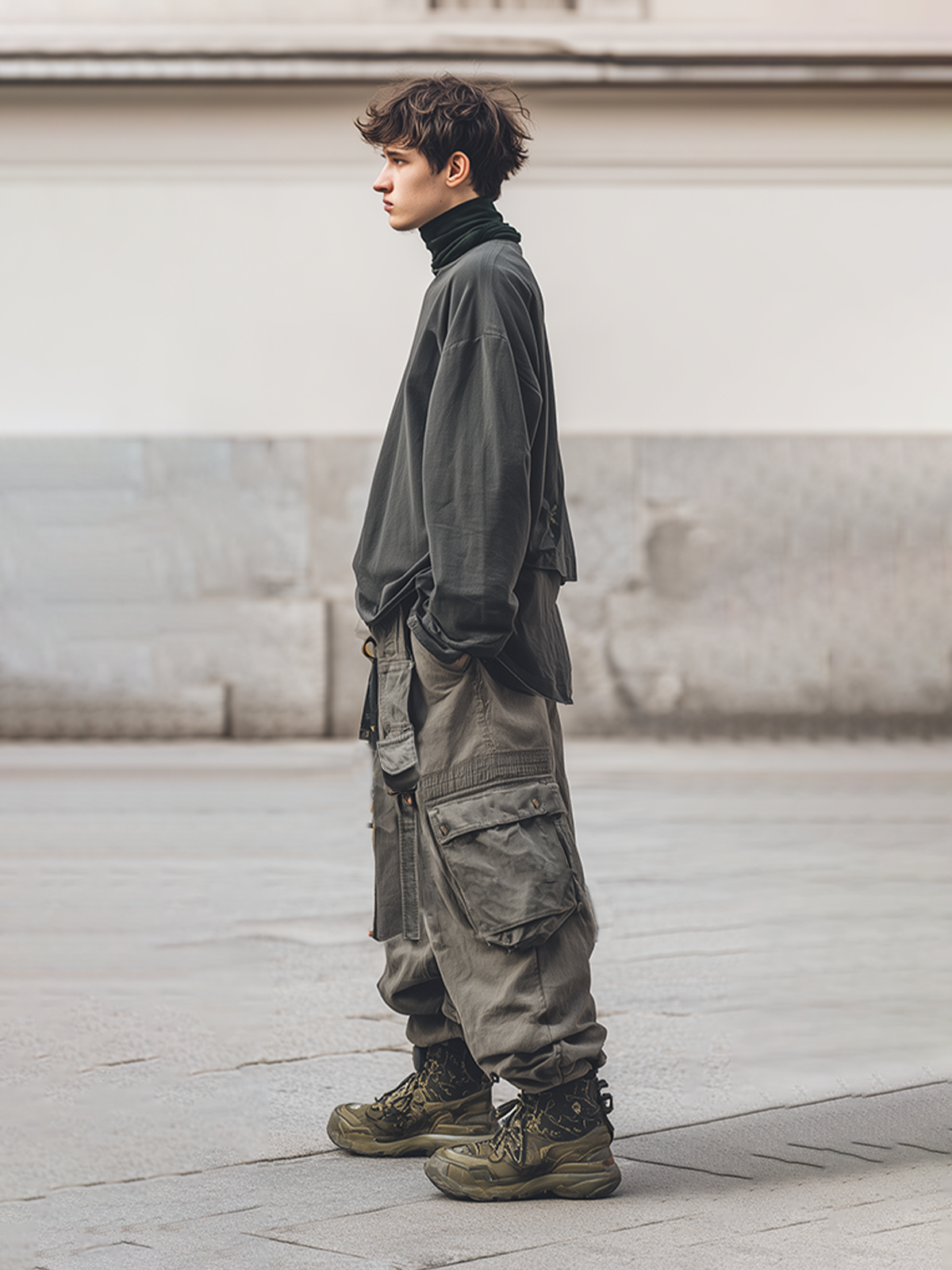 Streetwear Outdoor Washed Cargo Pants Relaxed Fit Work Pants with Multi Pockets