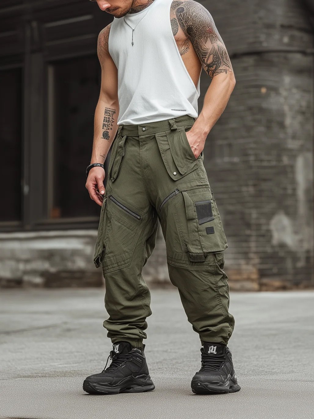 Casual Outdoor Cargo Pants Relaxed Fit Work Pants with Multi Pockets