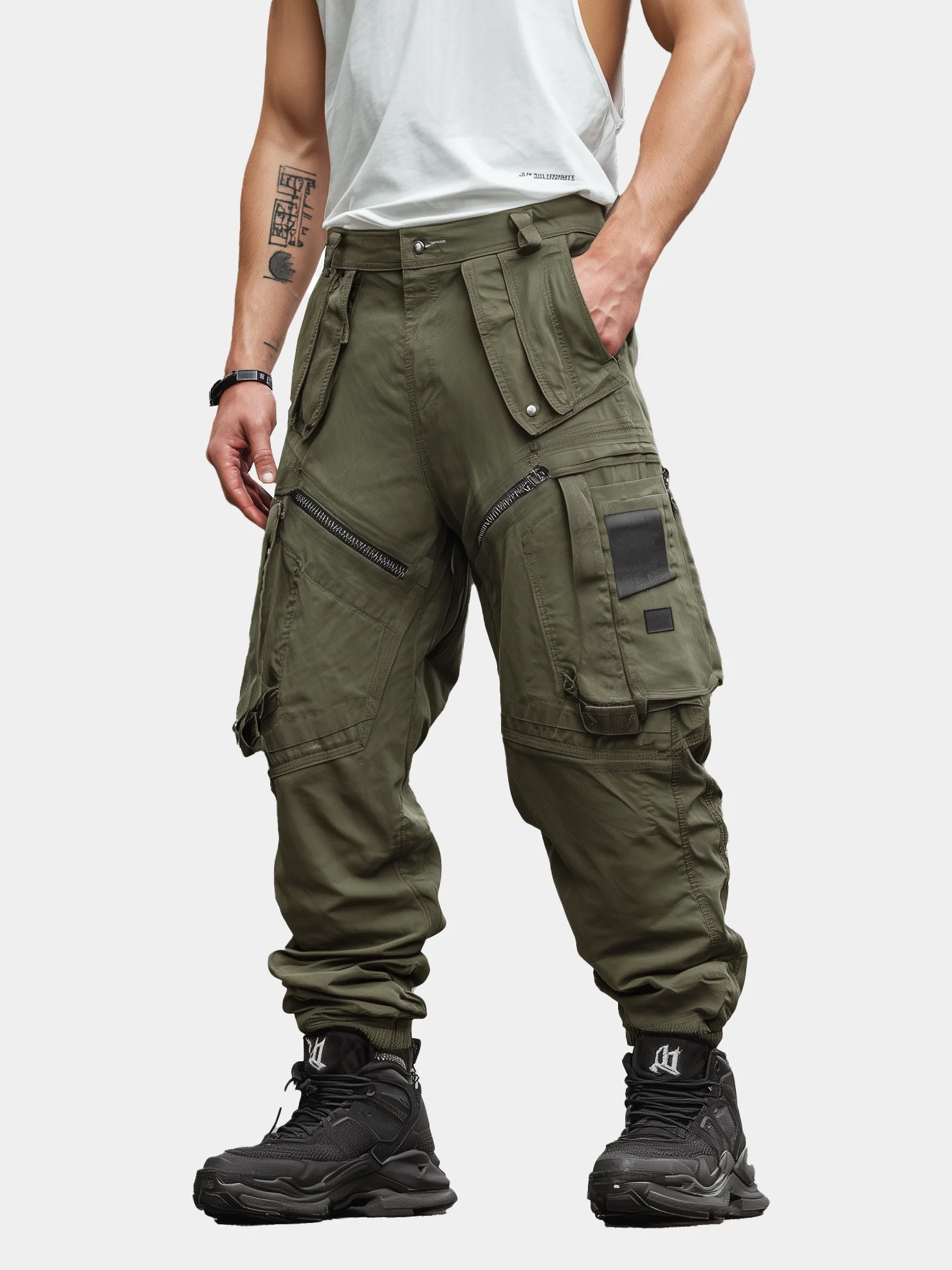 Casual Outdoor Cargo Pants Relaxed Fit Work Pants with Multi Pockets