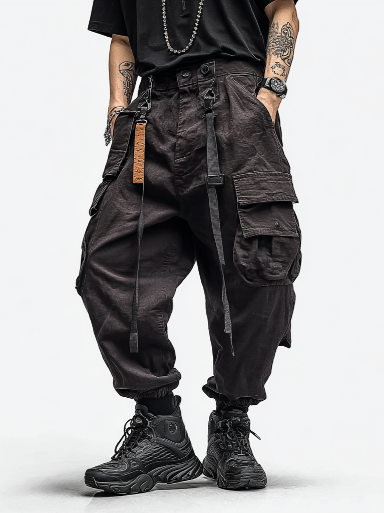 Street Style Work Pants Casual Retro Multi-Pocket Cotton Splash-Proof Windproof Urban Loose Pants