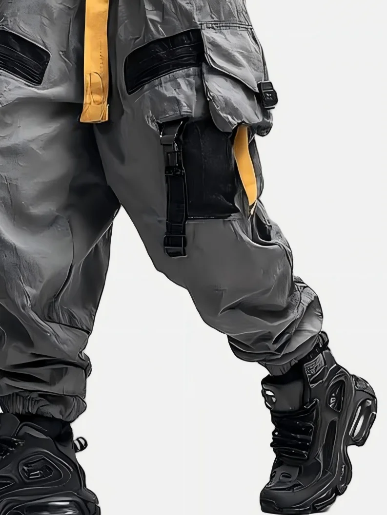 Street Style Work Pants Casual Retro Multi-Pocket Polyester Cotton Splash-Proof Windproof Urban Cool