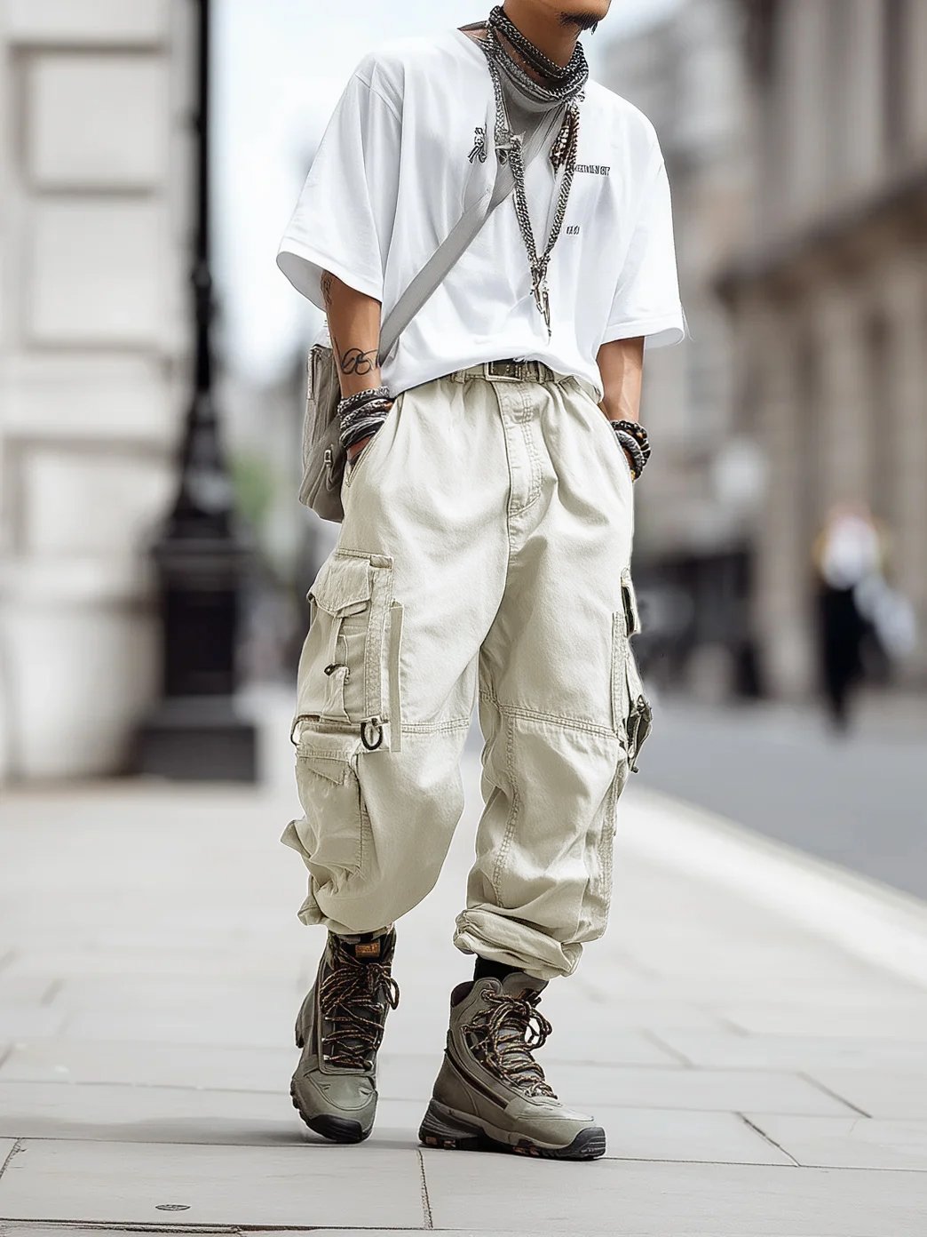 Streetwear Outdoor Washed Cargo Pants Relaxed Fit Work Pants with Multi Pockets