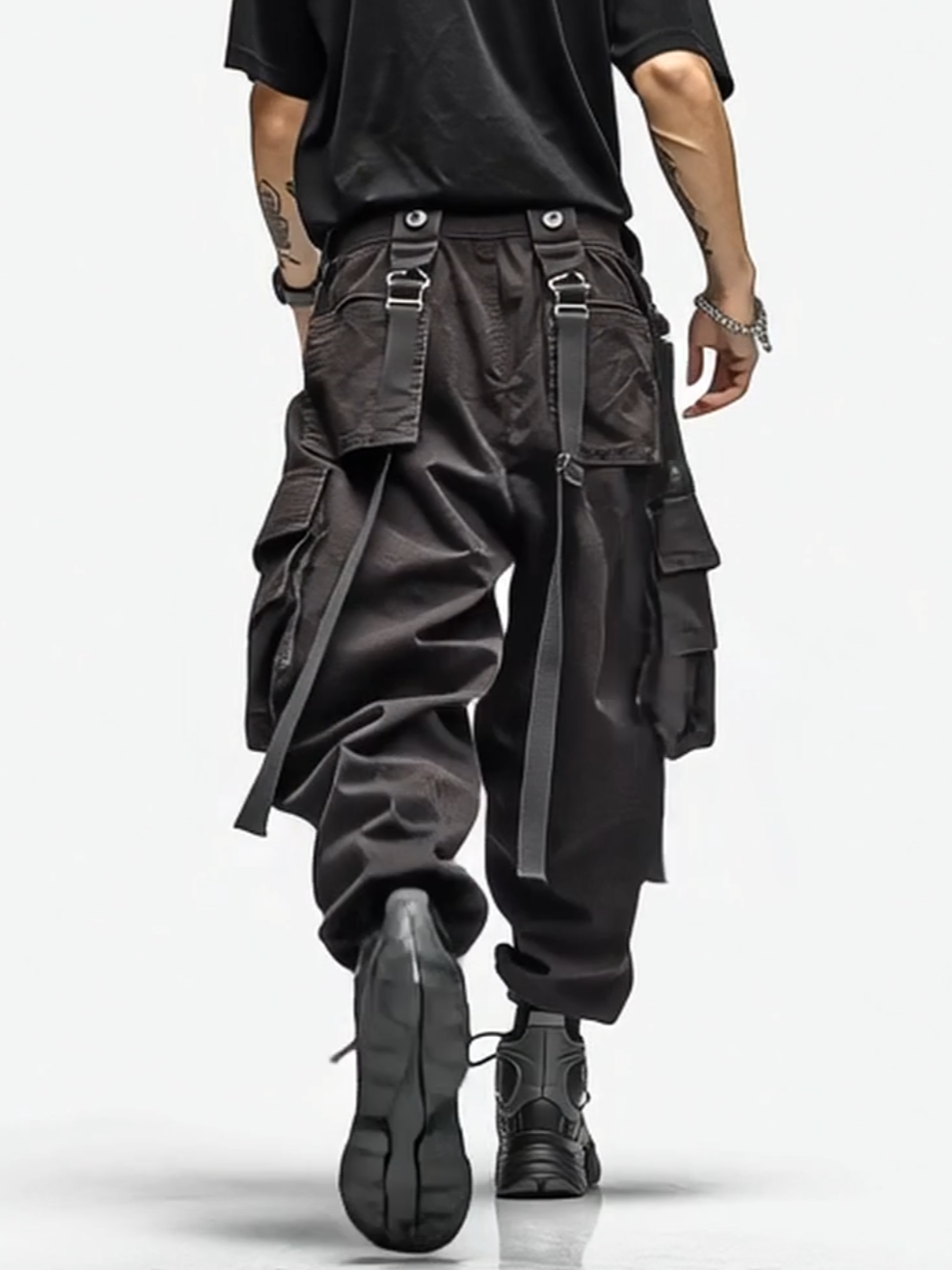 Street Style Work Pants Casual Retro Multi-Pocket Cotton Splash-Proof Windproof Urban Loose Pants