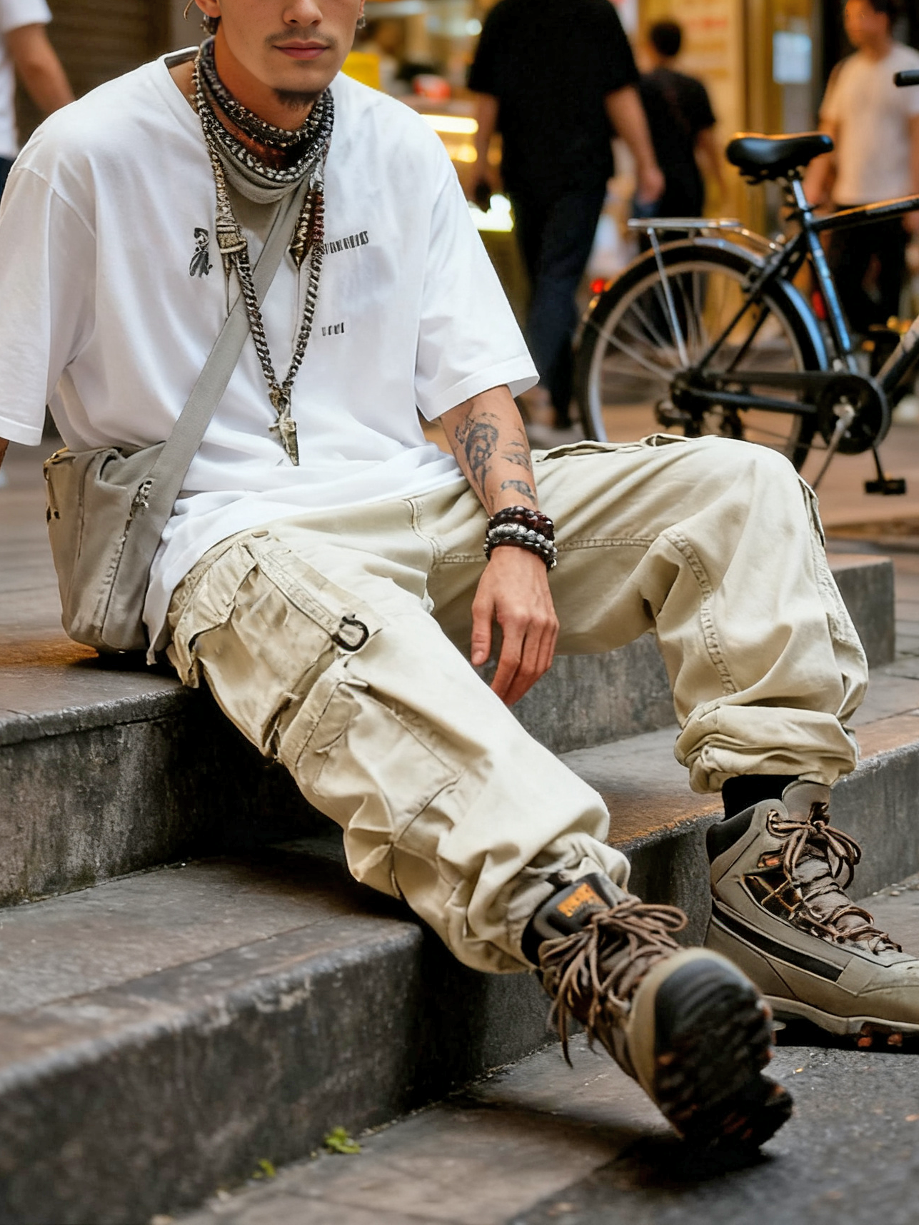 Streetwear Outdoor Washed Cargo Pants Relaxed Fit Work Pants with Multi Pockets