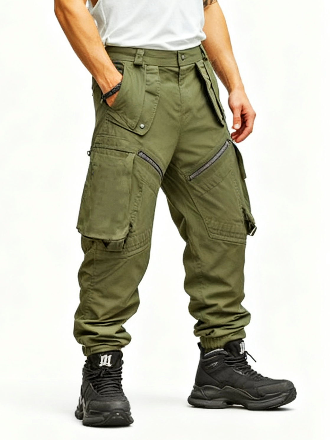 Casual Outdoor Cargo Pants Relaxed Fit Work Pants with Multi Pockets