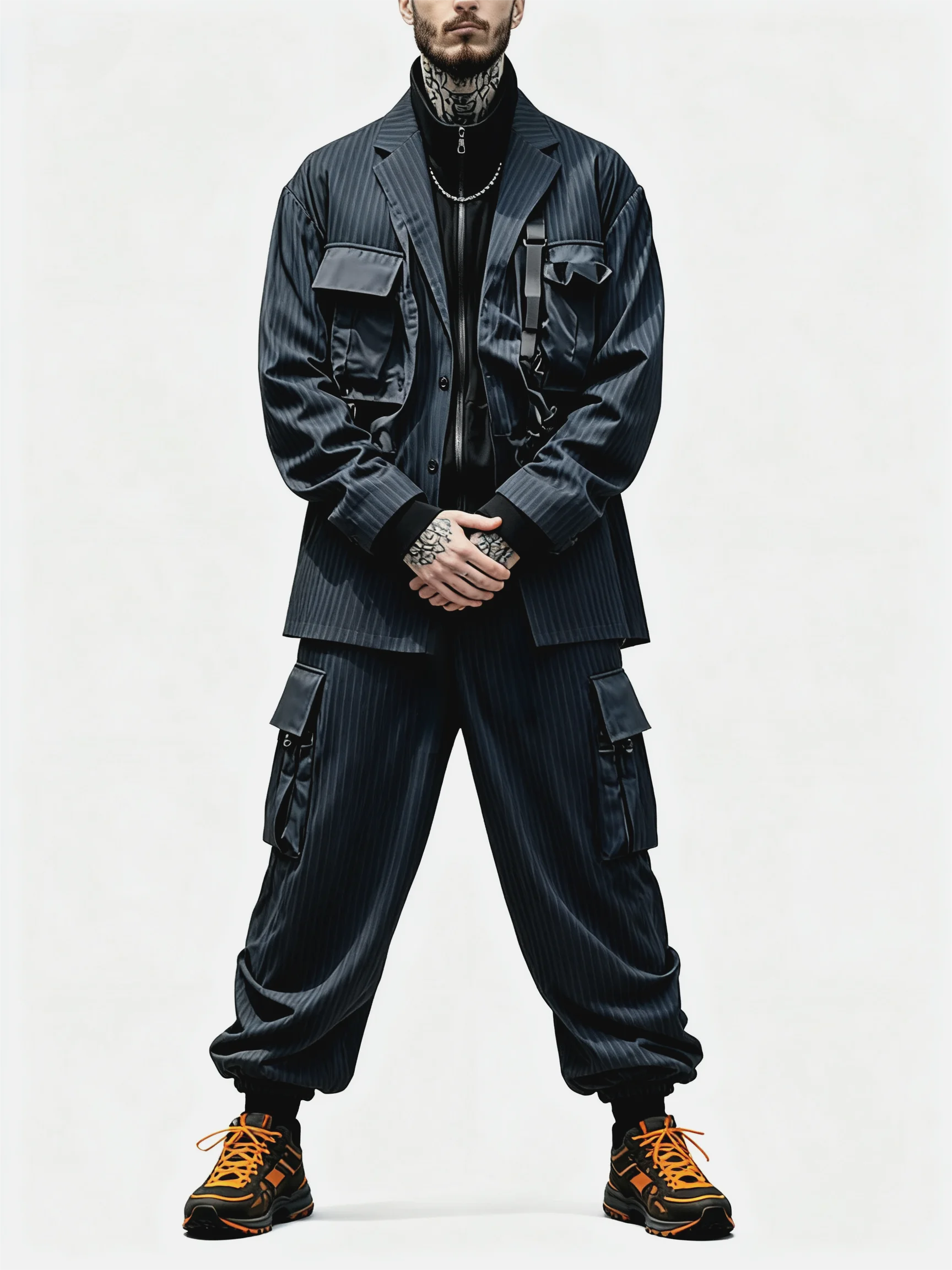 workwear street style urban windproof quick-drying wear-resistant flap pocket lined work jacket