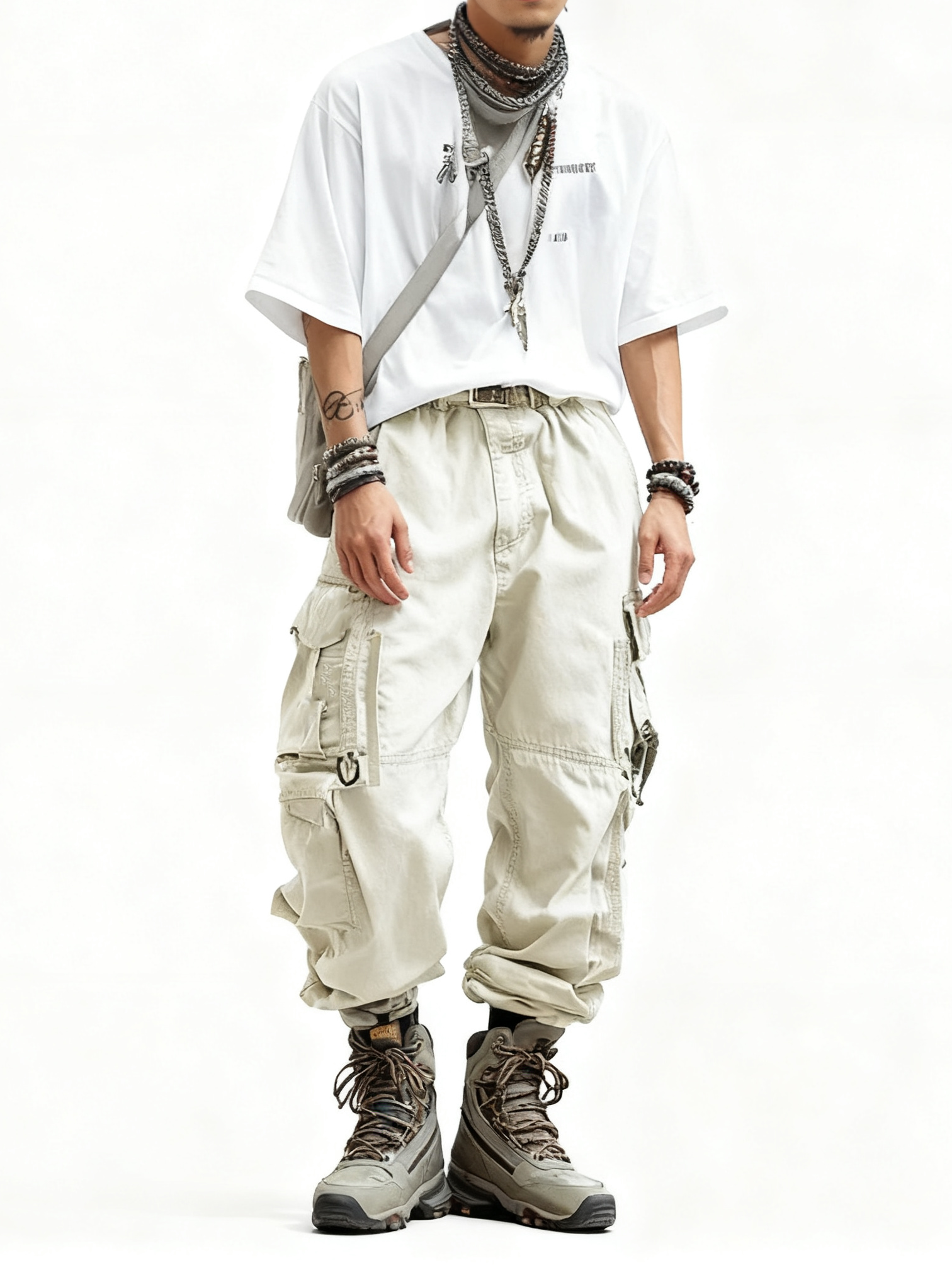 Streetwear Outdoor Washed Cargo Pants Relaxed Fit Work Pants with Multi Pockets