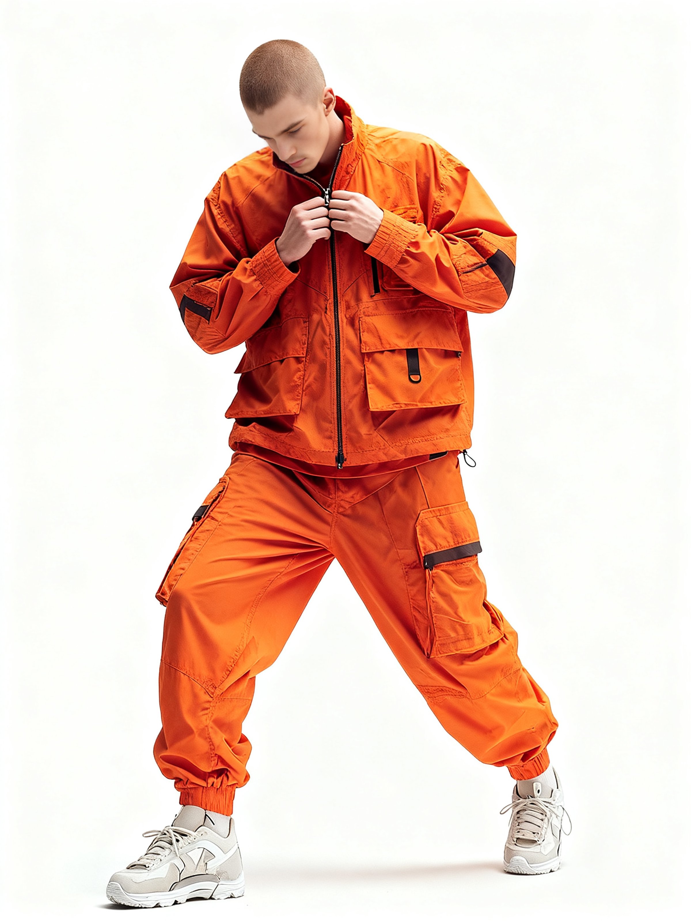 Tear-resistant Avant-garde Functional Trendy Style Pocket Workwear Jogger Pants