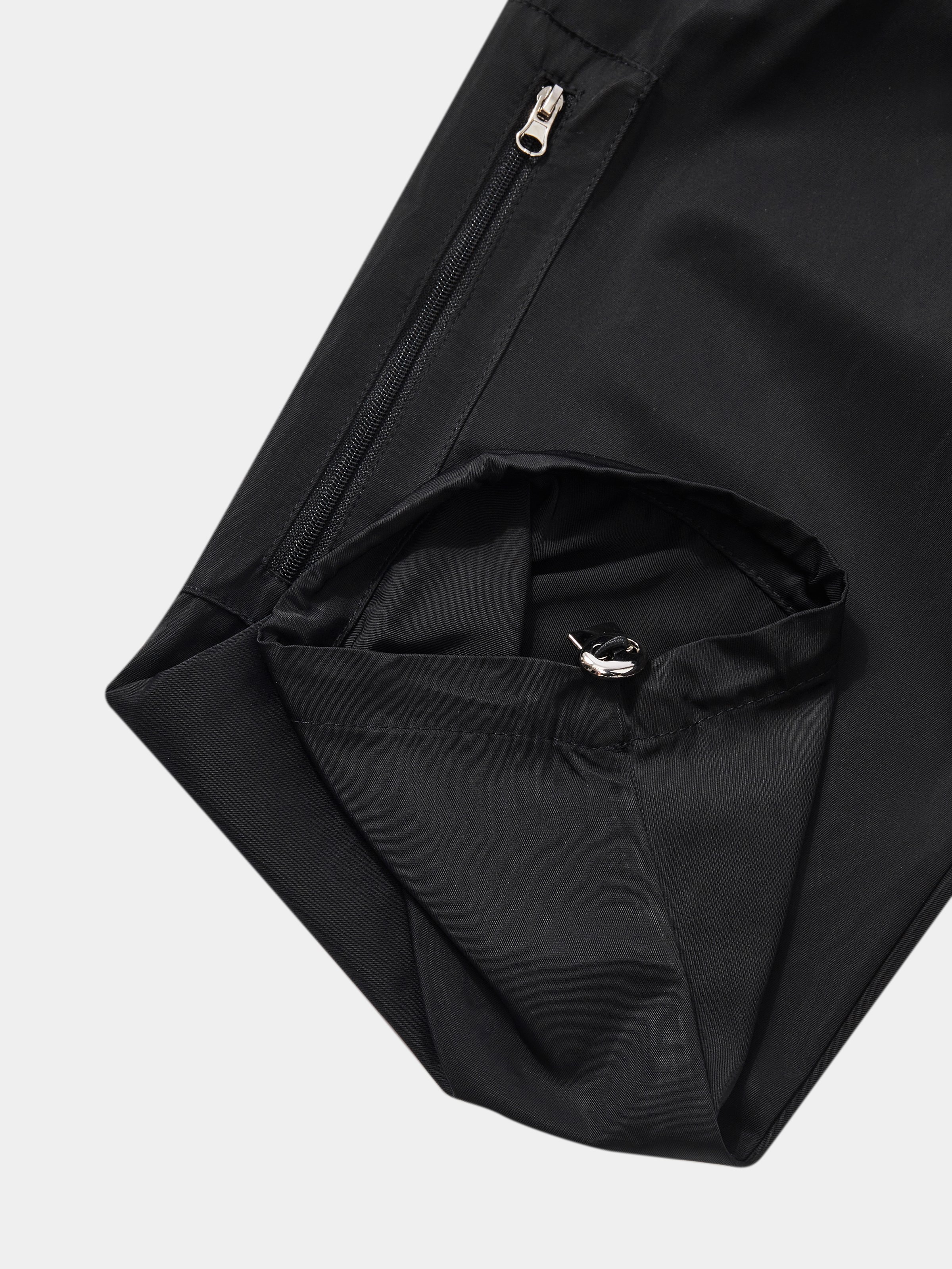 Workwear Urban Street Style Street Art Windproof Flap Pocket Lining Hooded Sweatshirt