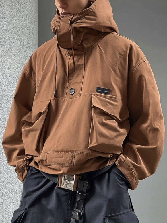 Workwear Hooded Sweatshirt Windproof And Water-Repellent Casual Comfortable And Loose Urban High Street Style