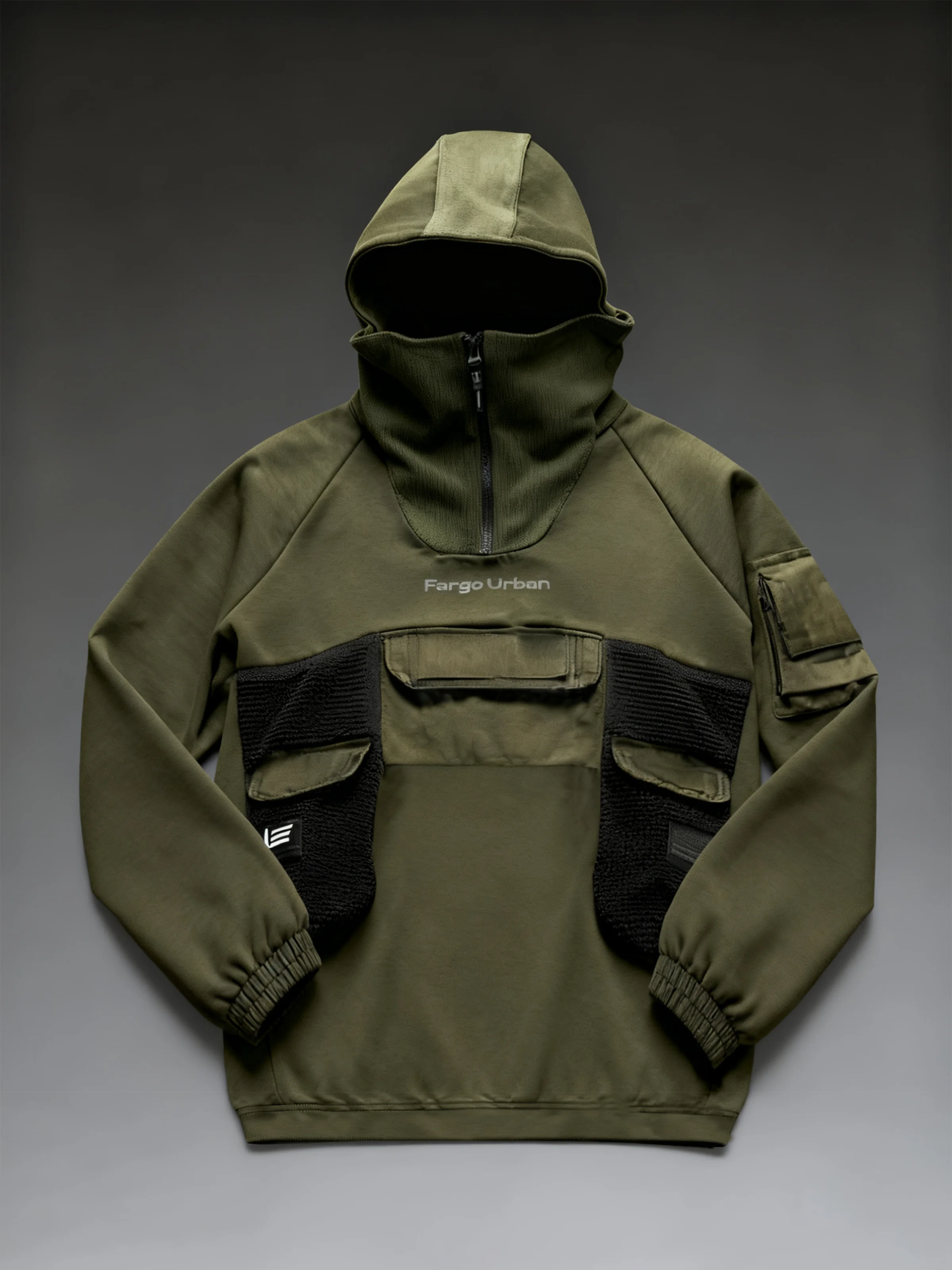 Workwear Sweatshirt Urban Functional Style Casual Street Three-Dimensional Pocket Work Hoodie Sweatshirt