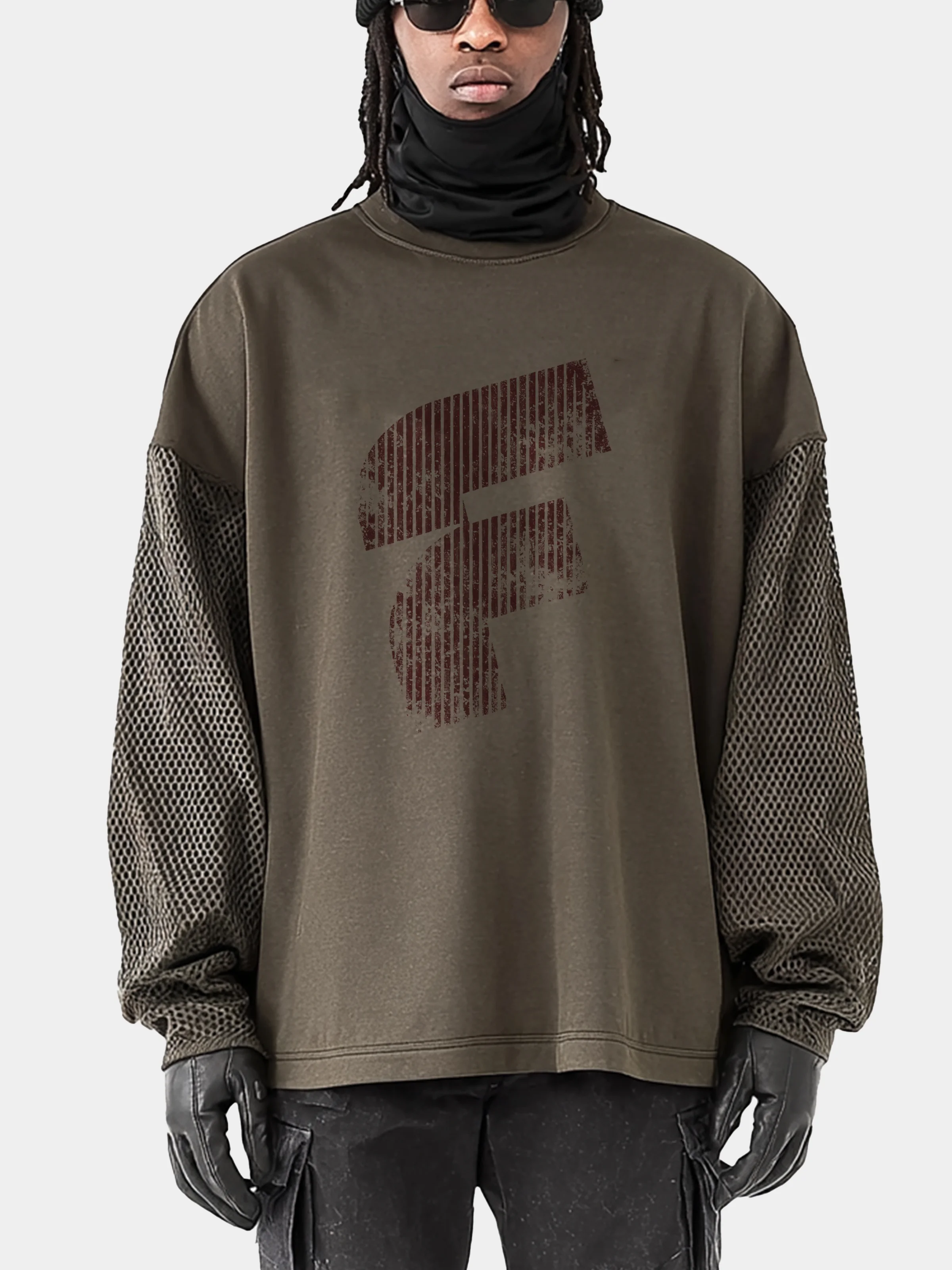 Paneled Sleeves Workwear Sweatshirt Urban Functional Style Casual Street Work Pullover