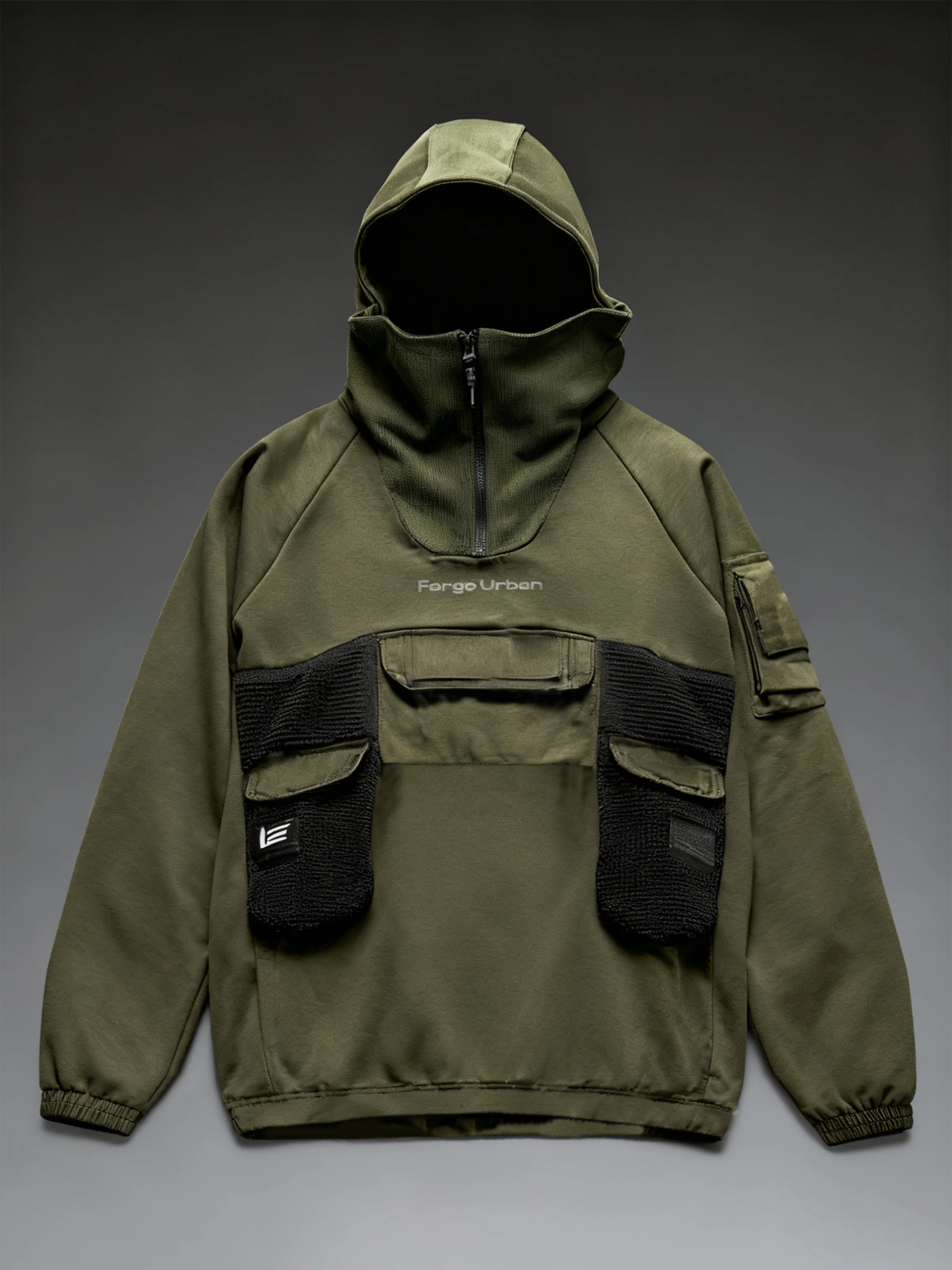 Workwear Sweatshirt Urban Functional Style Casual Street Three-Dimensional Pocket Work Hoodie Sweatshirt