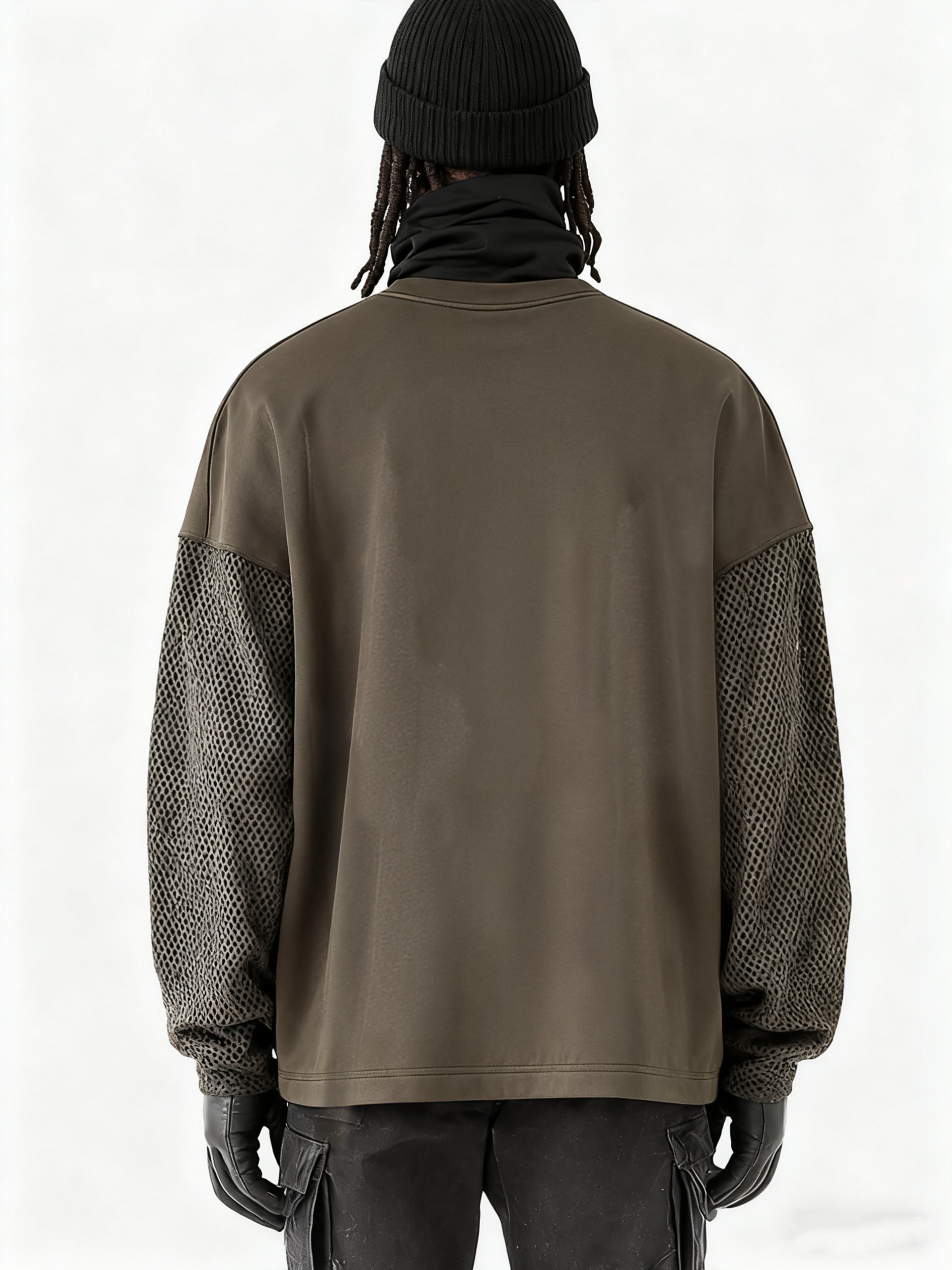Paneled Sleeves Workwear Sweatshirt Urban Functional Style Casual Street Work Pullover