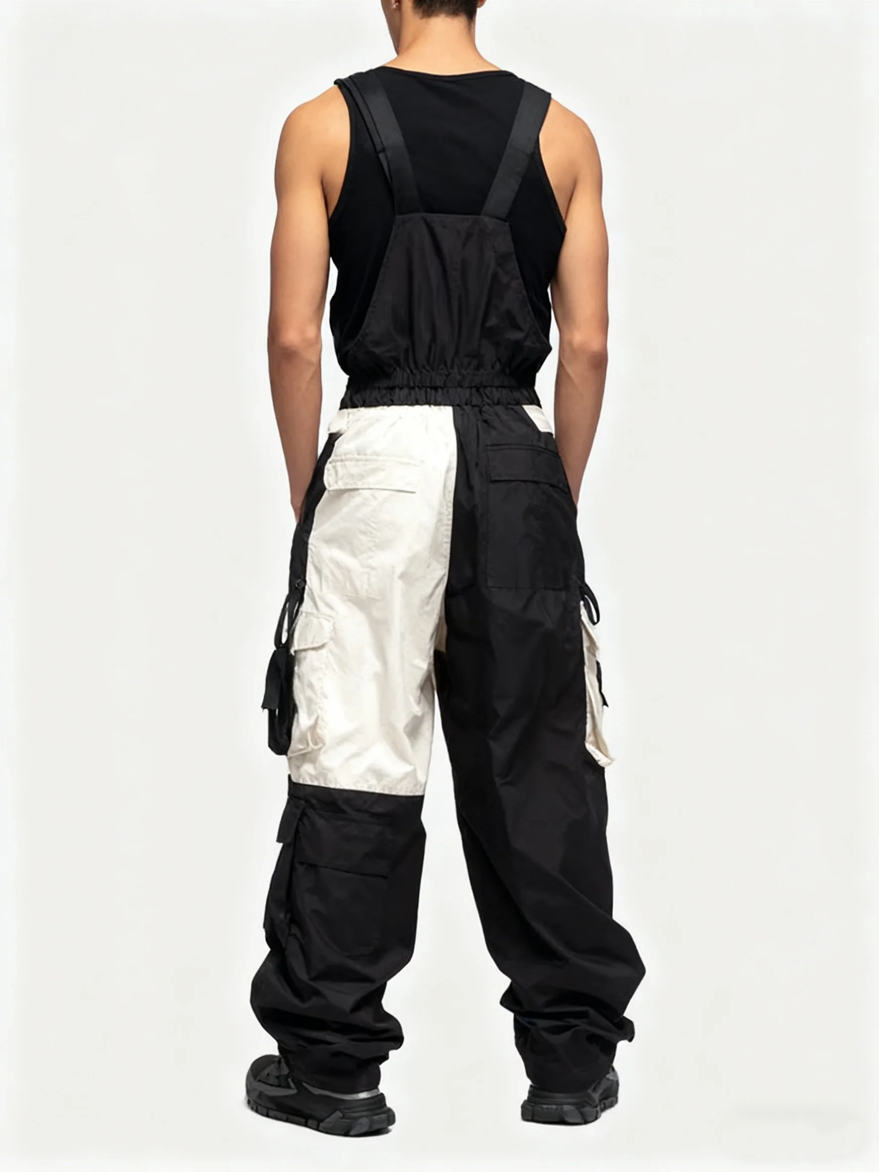 Bib Overalls Loose Fit Baggy Casual Workwear Fashion Lightweight Sloppy Coveralls with Cargo Pockets