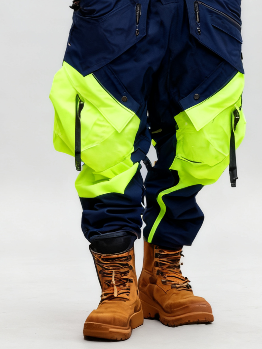 Men's Windproof And Water-Repellent Overalls With Multi-Pocket Design Street Tactical Pants And Hiking Pants
