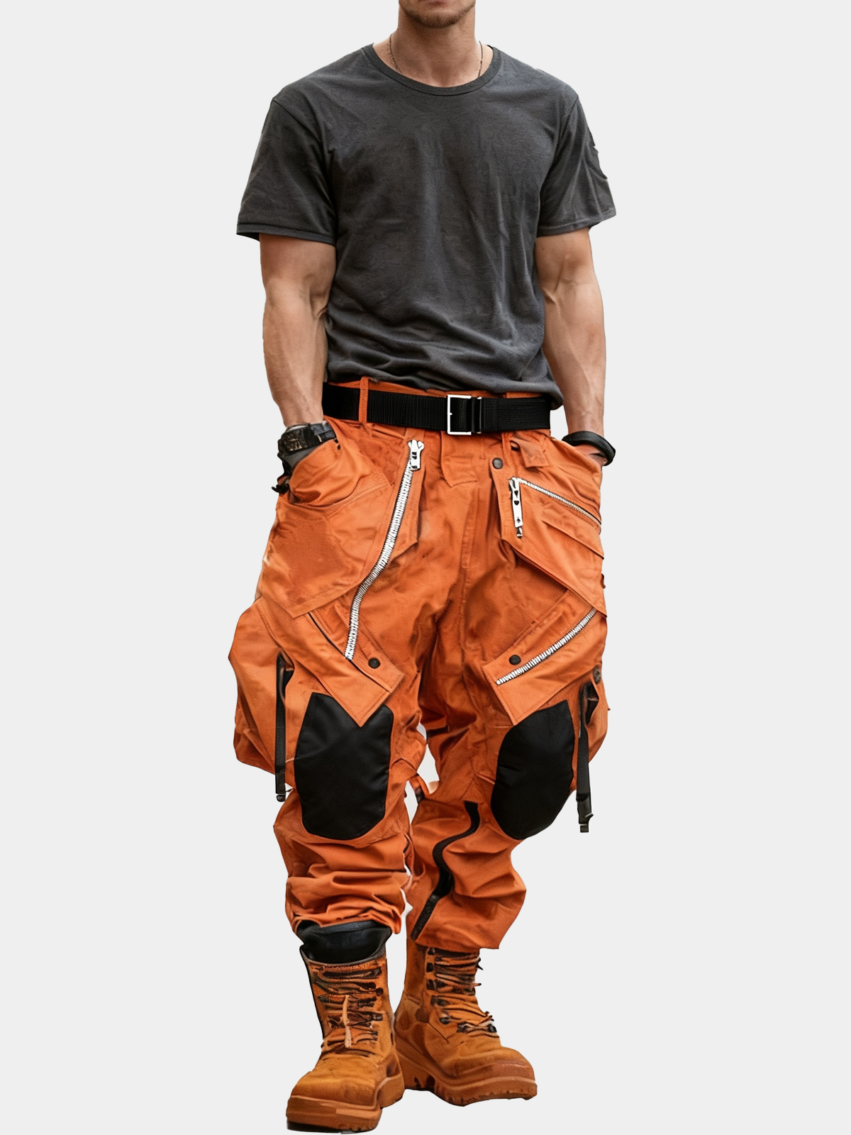 Men's Water Resistant Cargo Pants  Ripstop Multi-Pocket Street Tactical Pants Work Hiking Pants