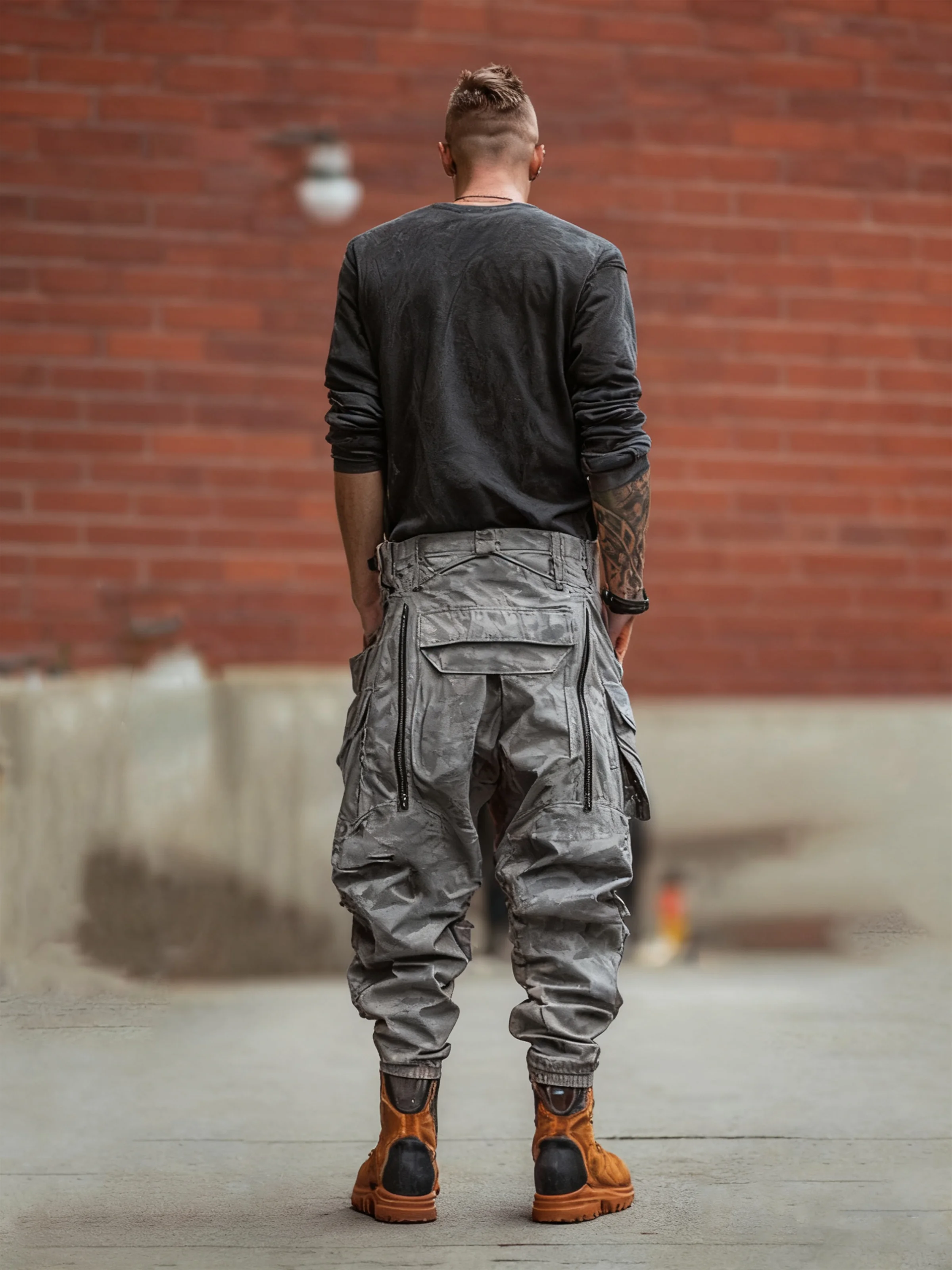 Men's Water Resistant Cargo Pants Ripstop Multi-Pocket Street Tactical Pants Work Hiking Pants Camouflage