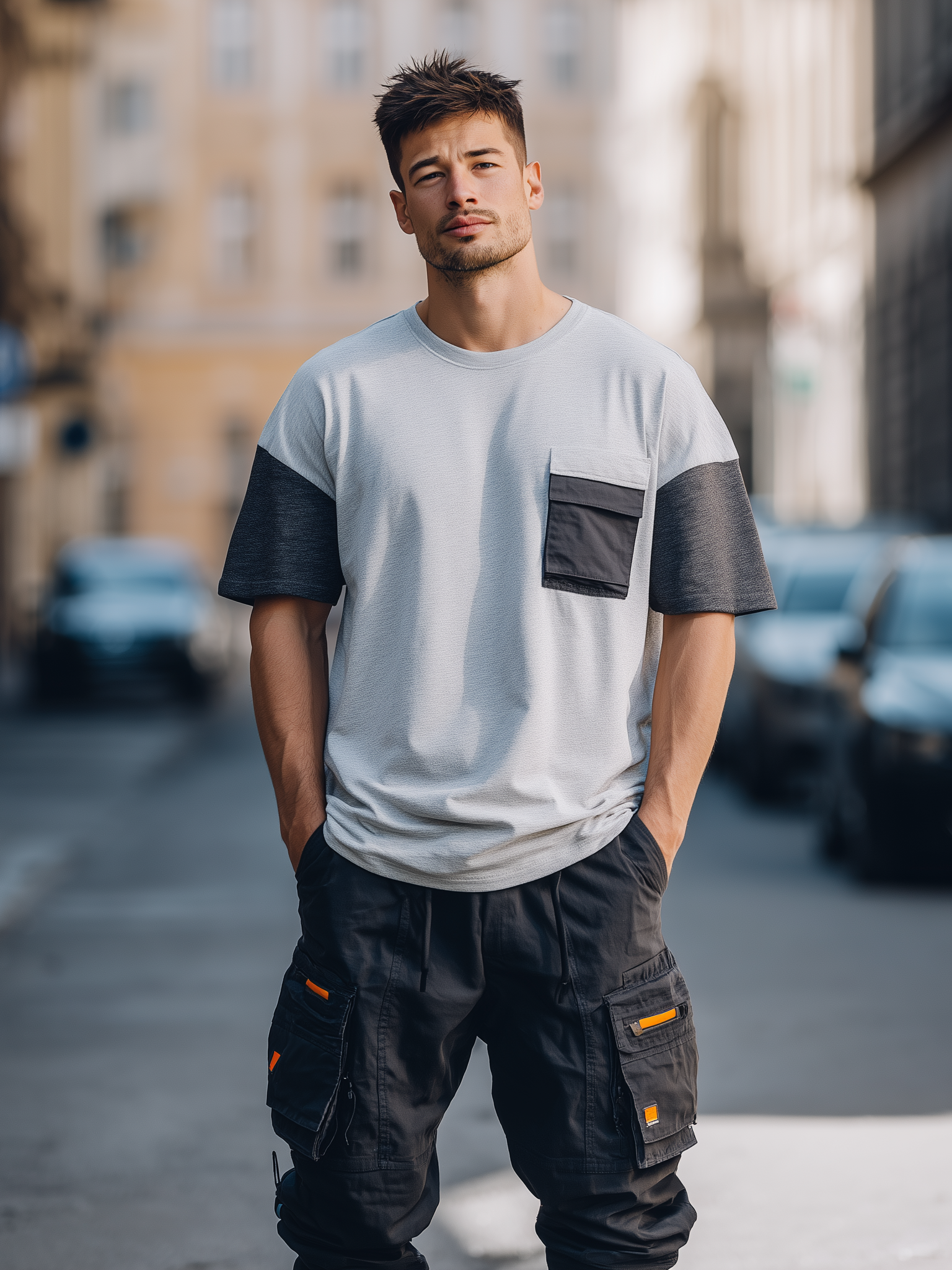 Premium Cotton Color-block Drop shoulder T-shirt